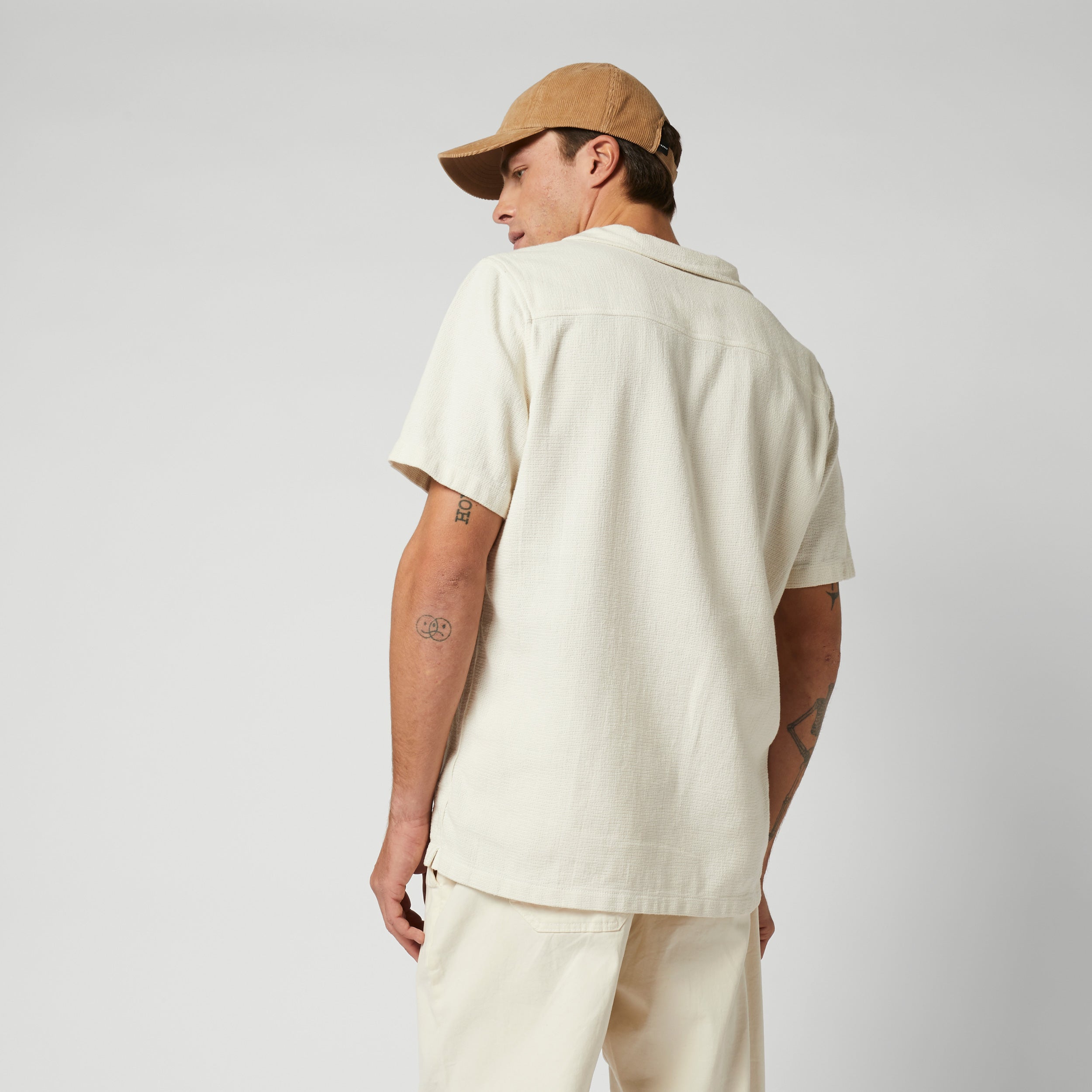 Mystic Last Light chemise homme blanc cassé L coton poche