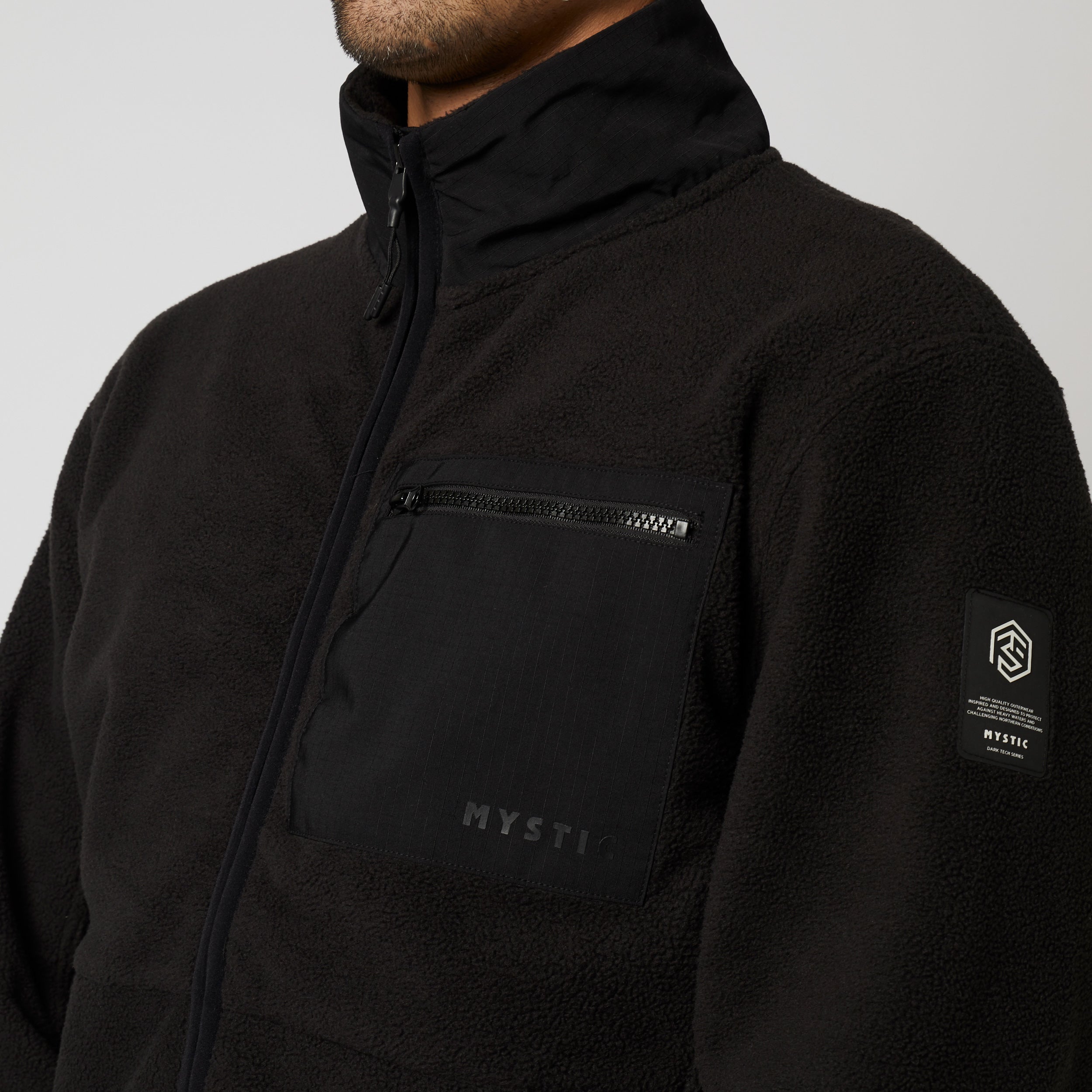 Mystic DTS Fleece Zip Thru sweat zippé noir déperlant