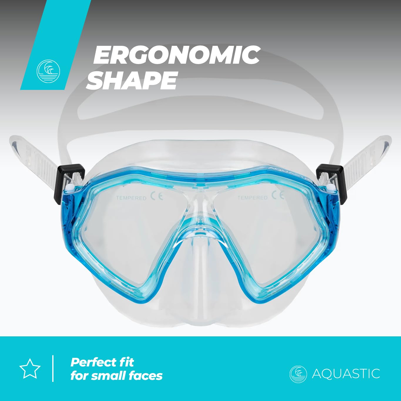 AQUASTIC Kit Snorkeling Enfant 3-en-1 Masque Palmes Tuba 33/38