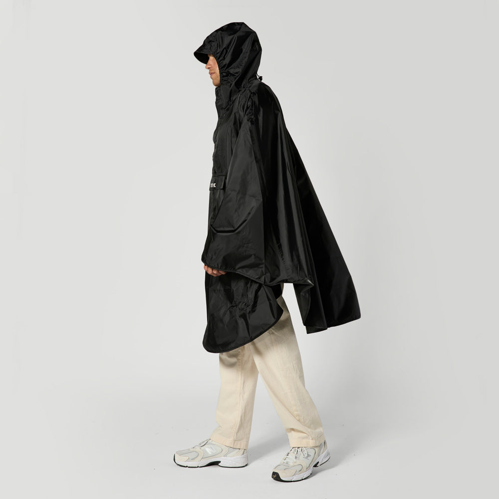 Mystic Rain Poncho poncho pluie S/M noir recyclé