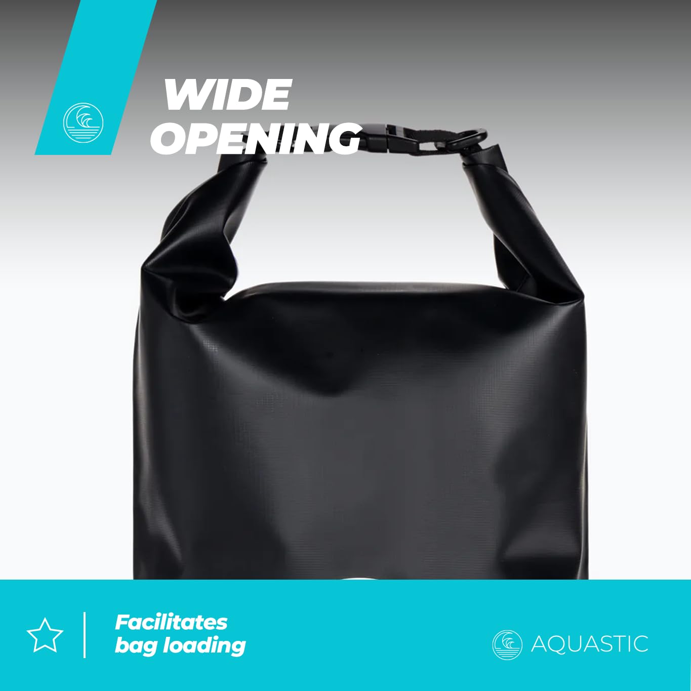 AQUASTIC HT-2225-5 sac étanche 30 L noir PVC 500D
