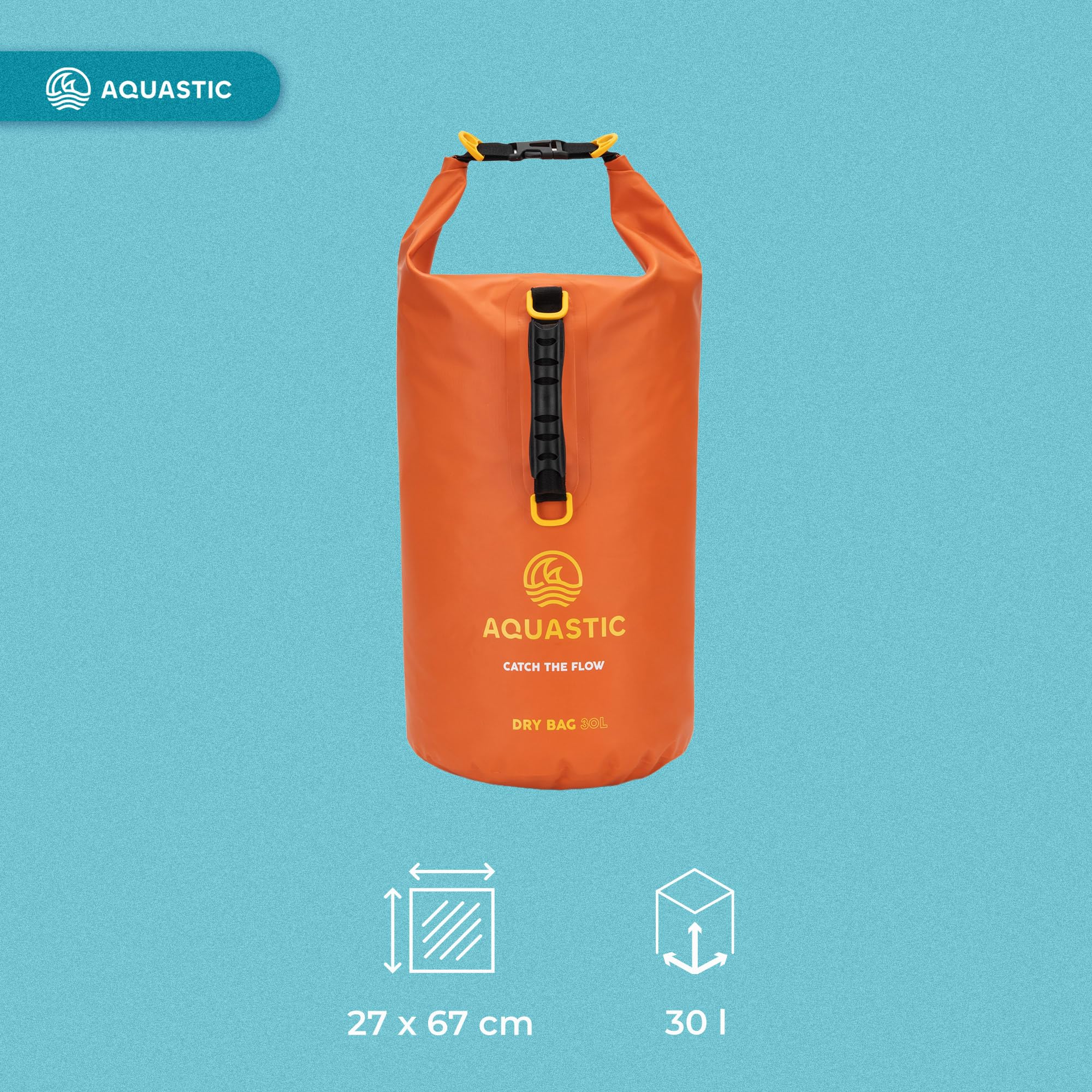 AQUASTIC sac étanche 30L orange PVC paddle