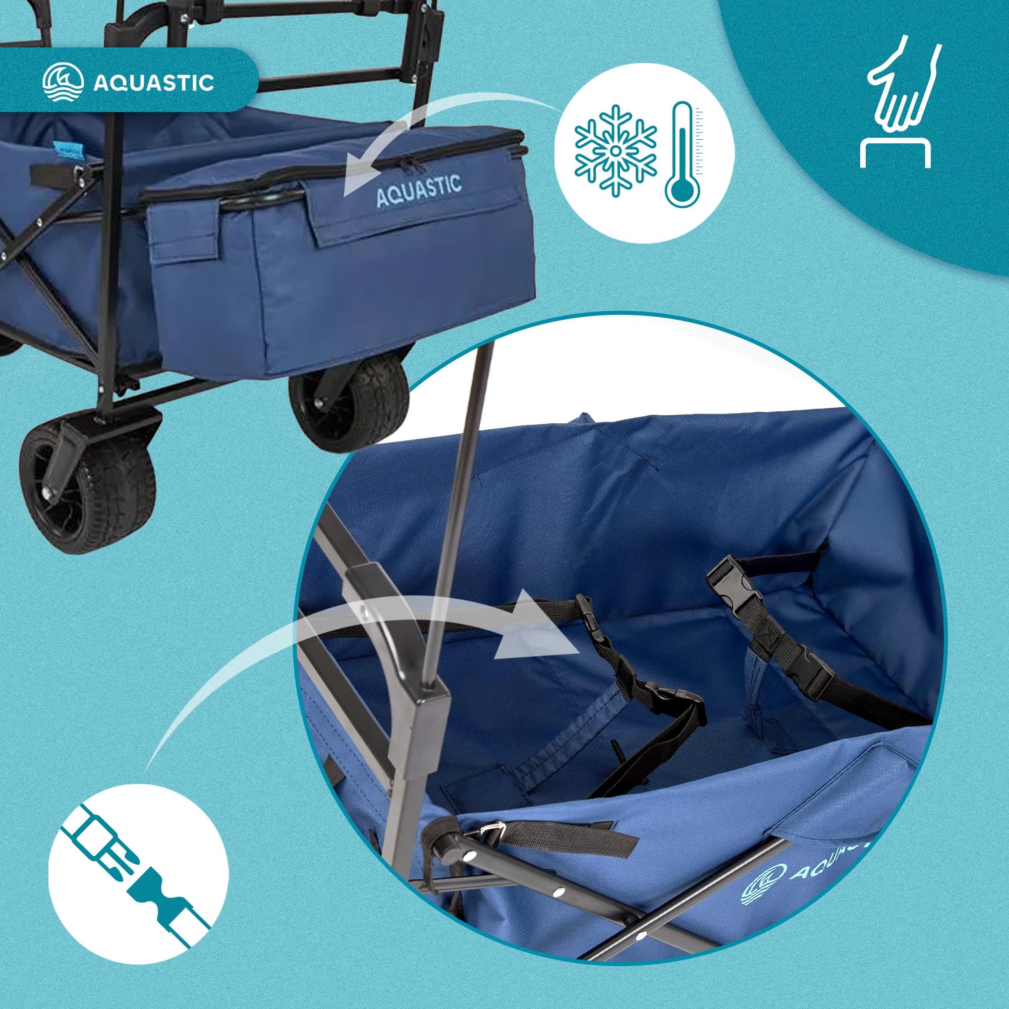 AQUASTIC chariot transport pliant 106 L noir 90 kg