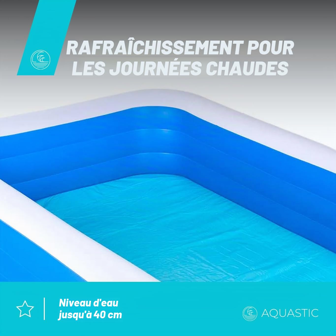 AQUASTIC AIP-305R piscine gonflable bleue 1160 L familiale