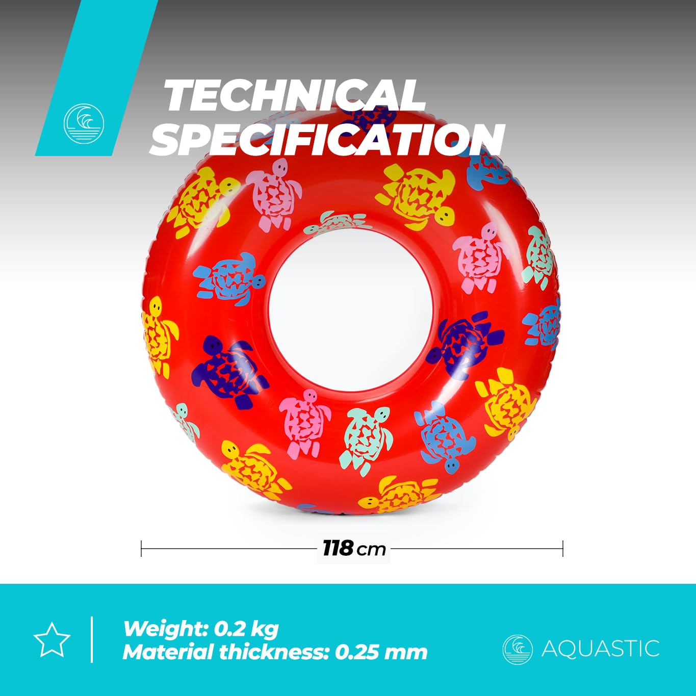 AQUASTIC ASR-118R bouée gonflable 118 cm rouge 80 kg