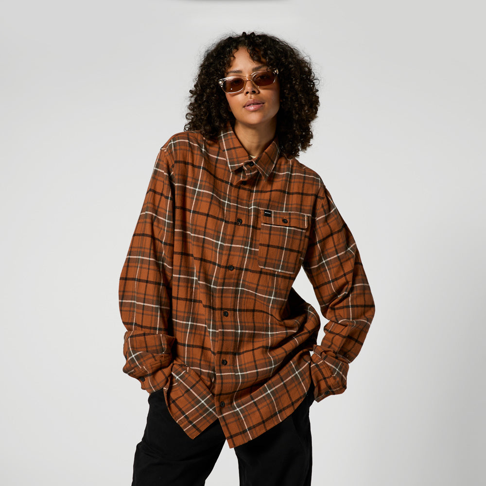 Mystic The Check Shirt chemise flanelle marron carreaux