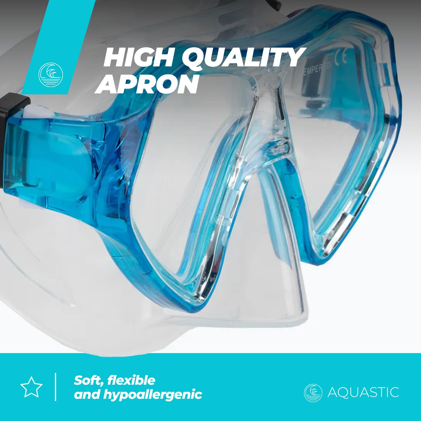 AQUASTIC Kit Snorkeling Enfant 3-en-1 Masque Palmes Tuba 33/38