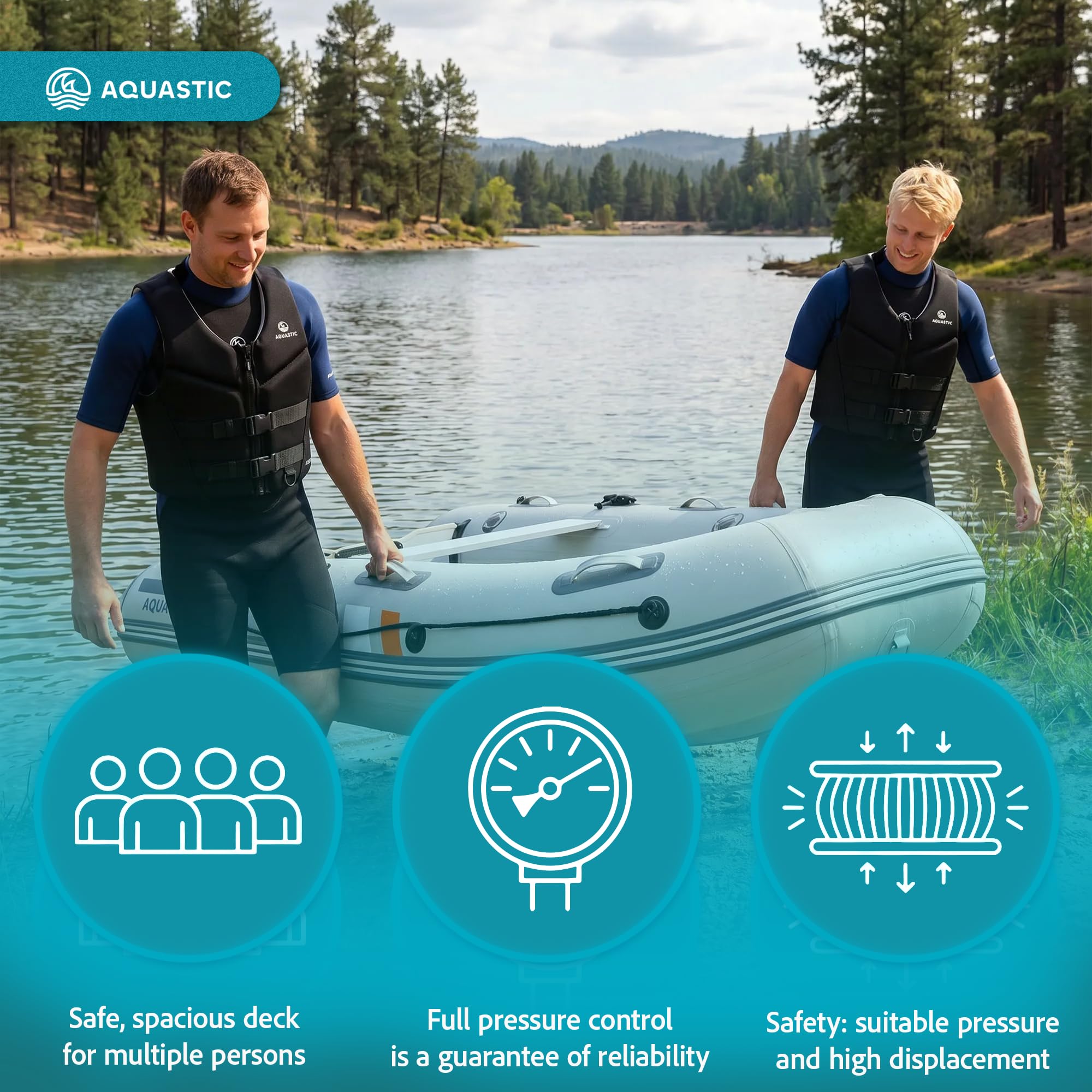AQUASTIC DS Hybrid bateau gonflable 4 personnes Drop-Stitch