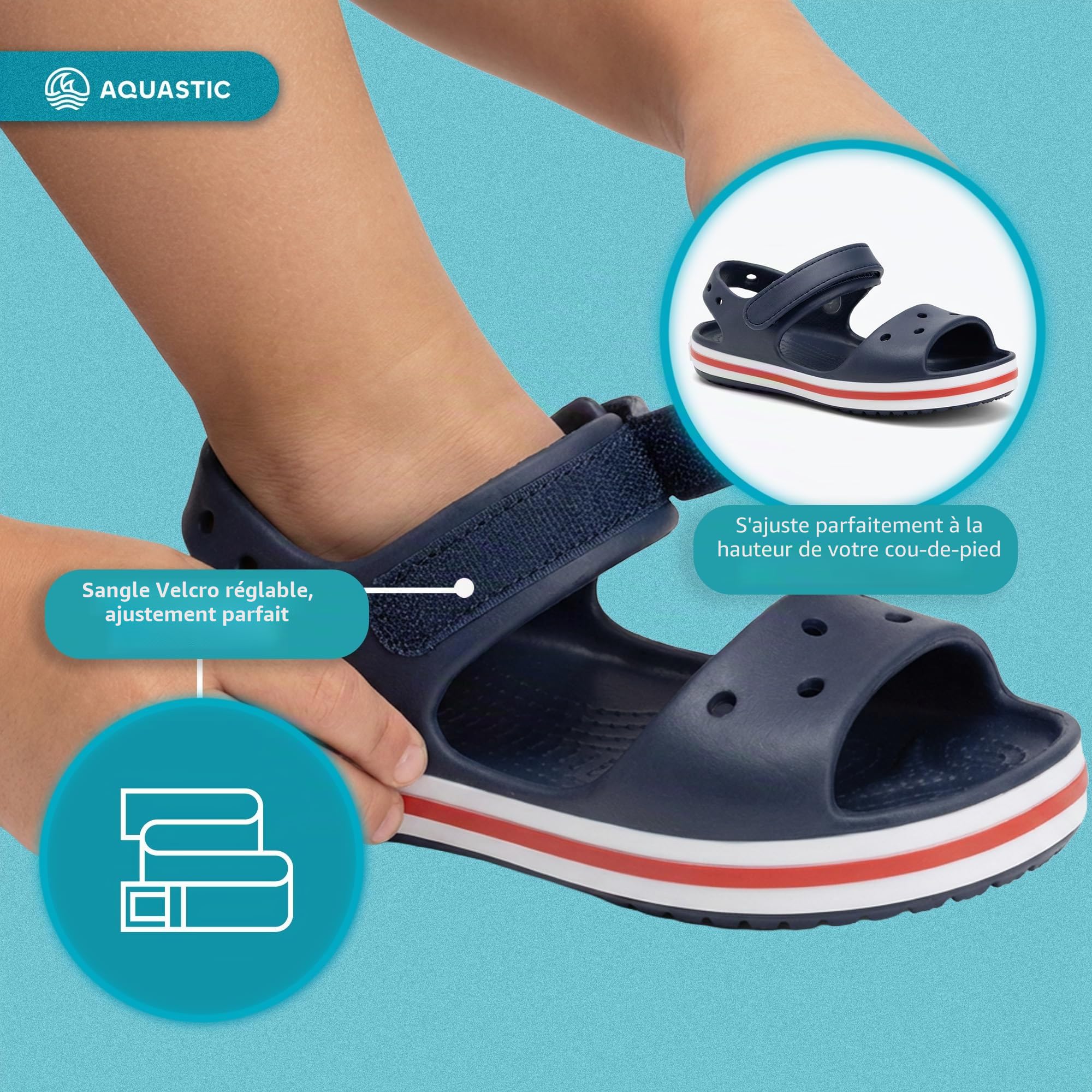 AQUASTIC Sandi Jr sandales enfant EVA séchage rapide