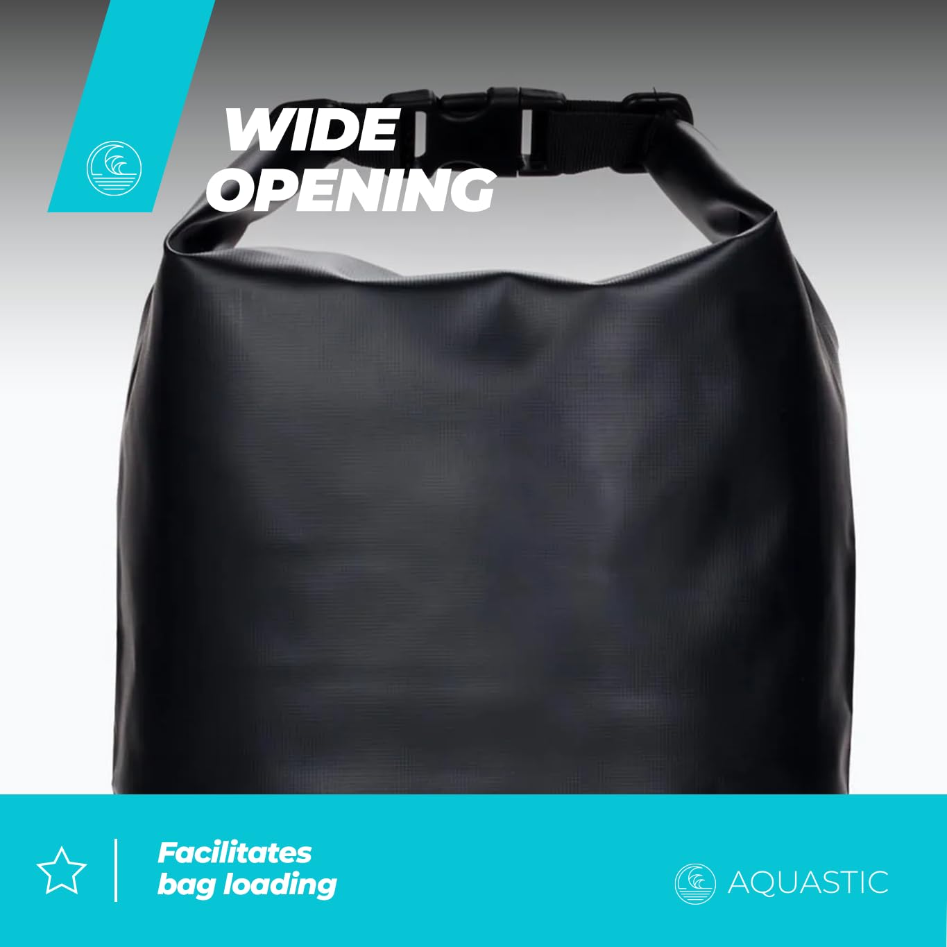 AQUASTIC HT-2225-3 sac étanche 20L noir PVC 500D