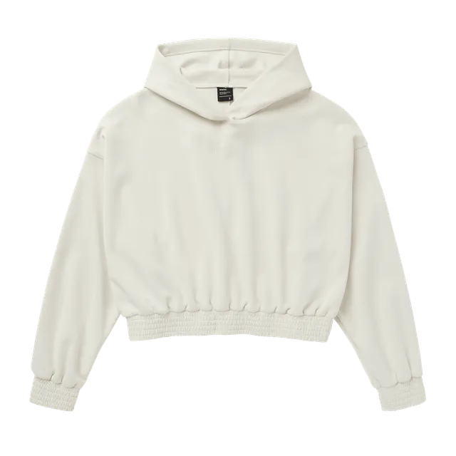 Mystic Breezy Hood sweat à capuche femme Dirty White cropped