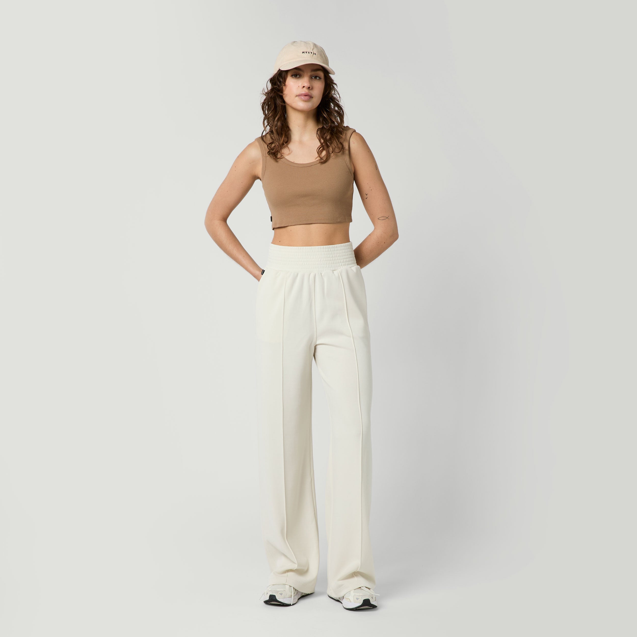 Mystic Breezy Jogger jogging femme blanc cassé velours