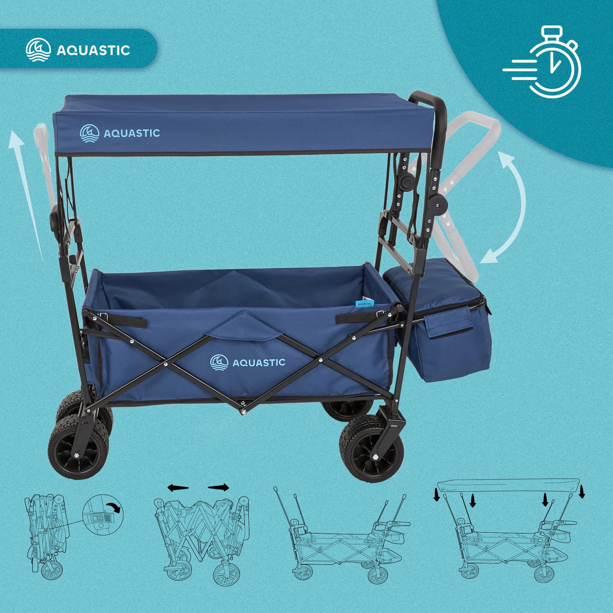 AQUASTIC chariot transport pliant 106 L noir 90 kg