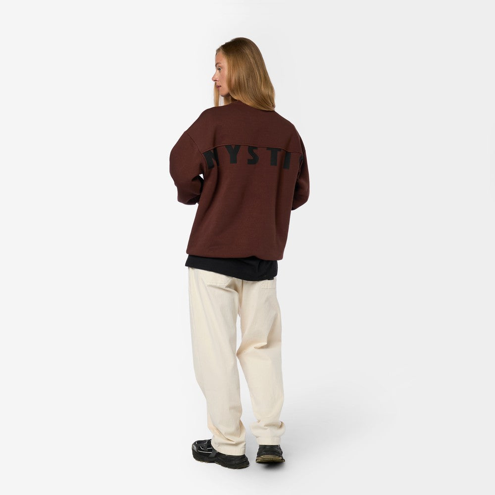 Mystic Profile Crew sweat oversize marron L gratté