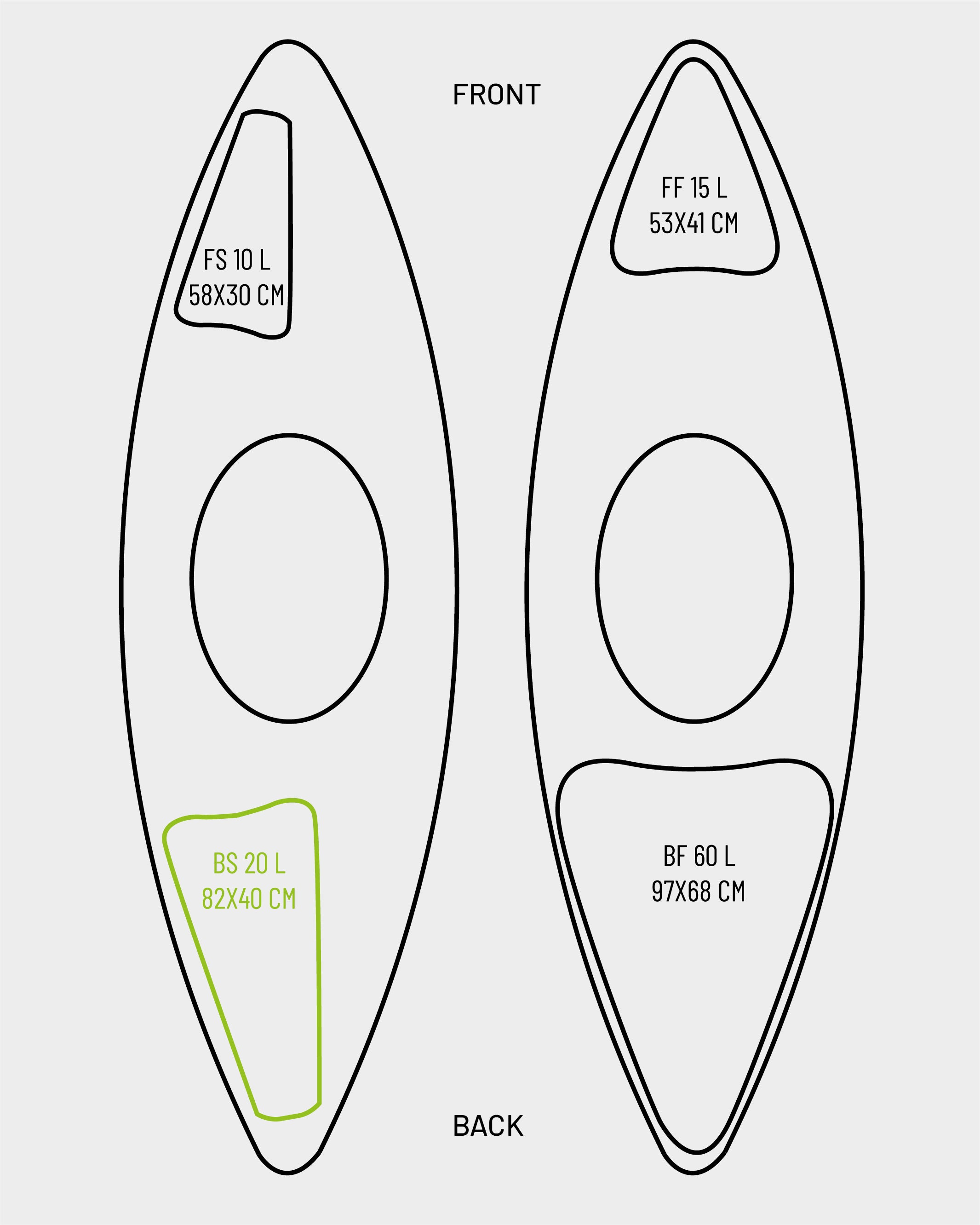 HIKO Buoyancy V2 sac flottabilité arrière 20 L