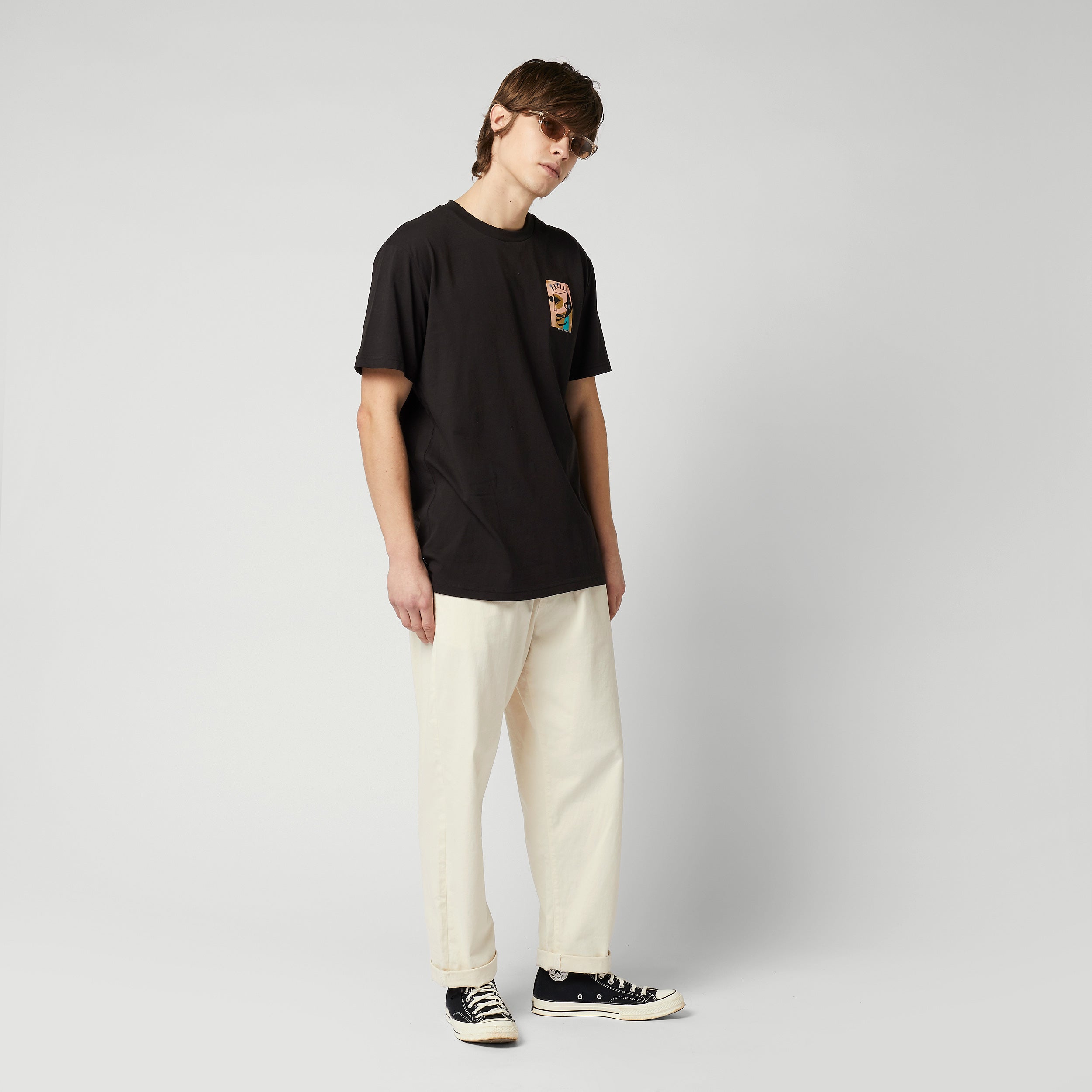 Mystic Joshua Tee t-shirt coton bio noir coupe relax