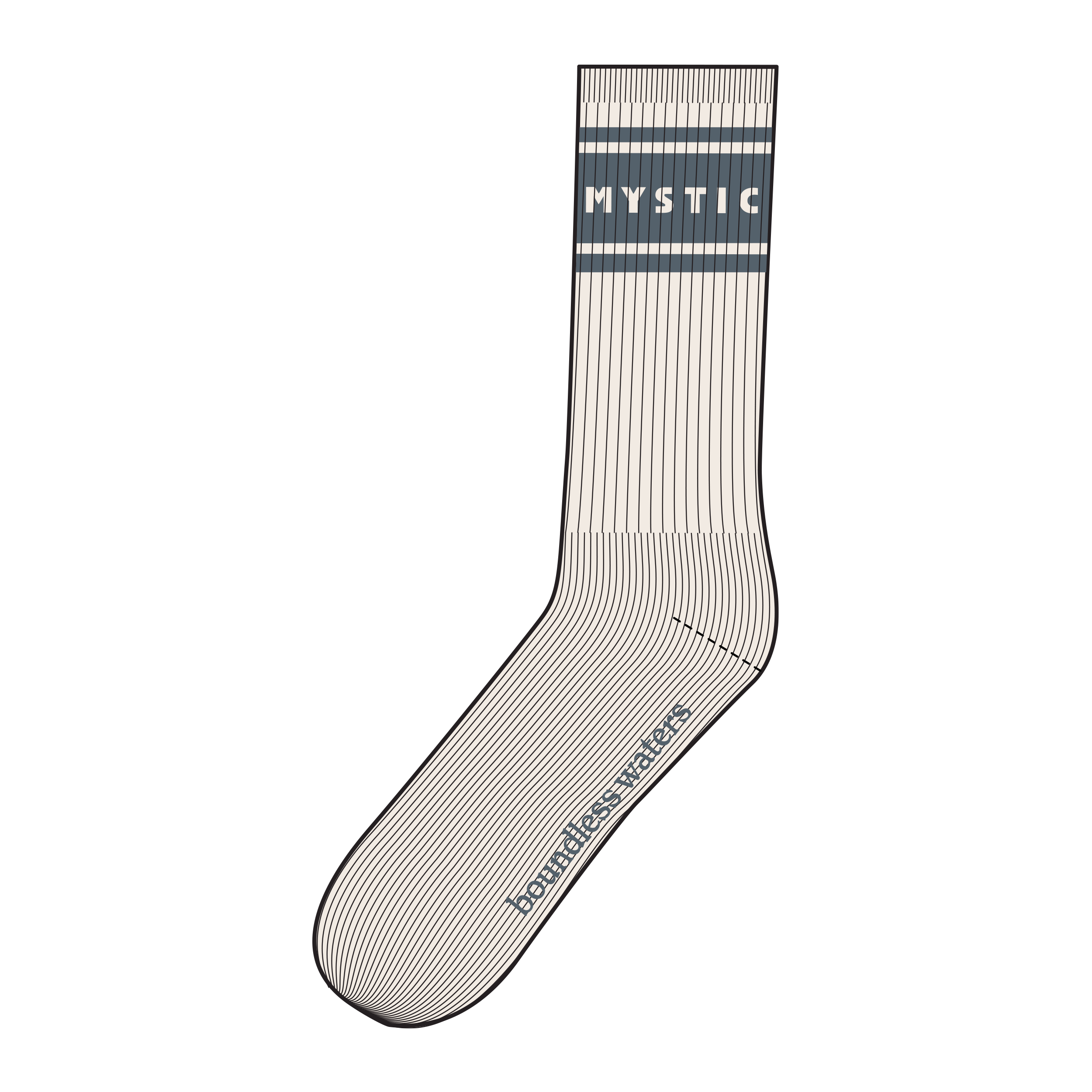 Mystic Essential Chaussettes Noires coton
