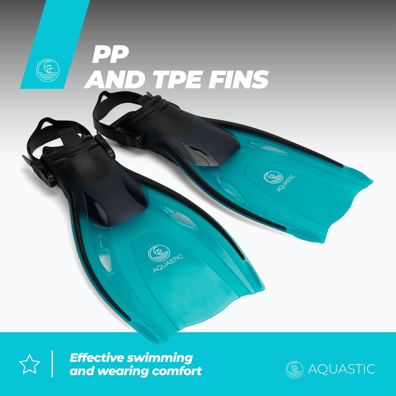 AQUASTIC Jetty masque snorkeling adulte bleu verre trempé
