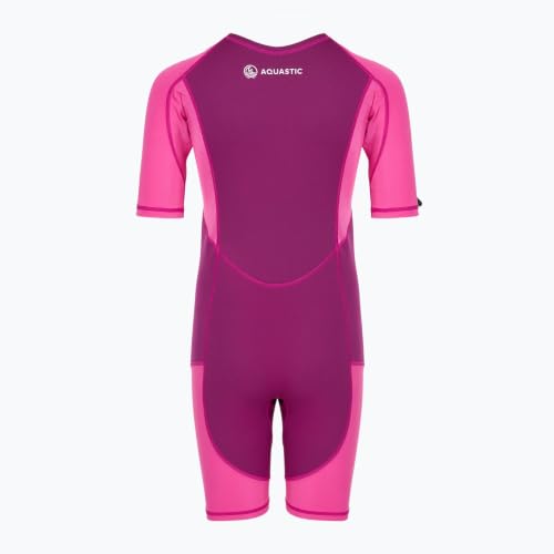 AQUASTIC Wavey combinaison néoprène enfant shorty 1,5 mm rose