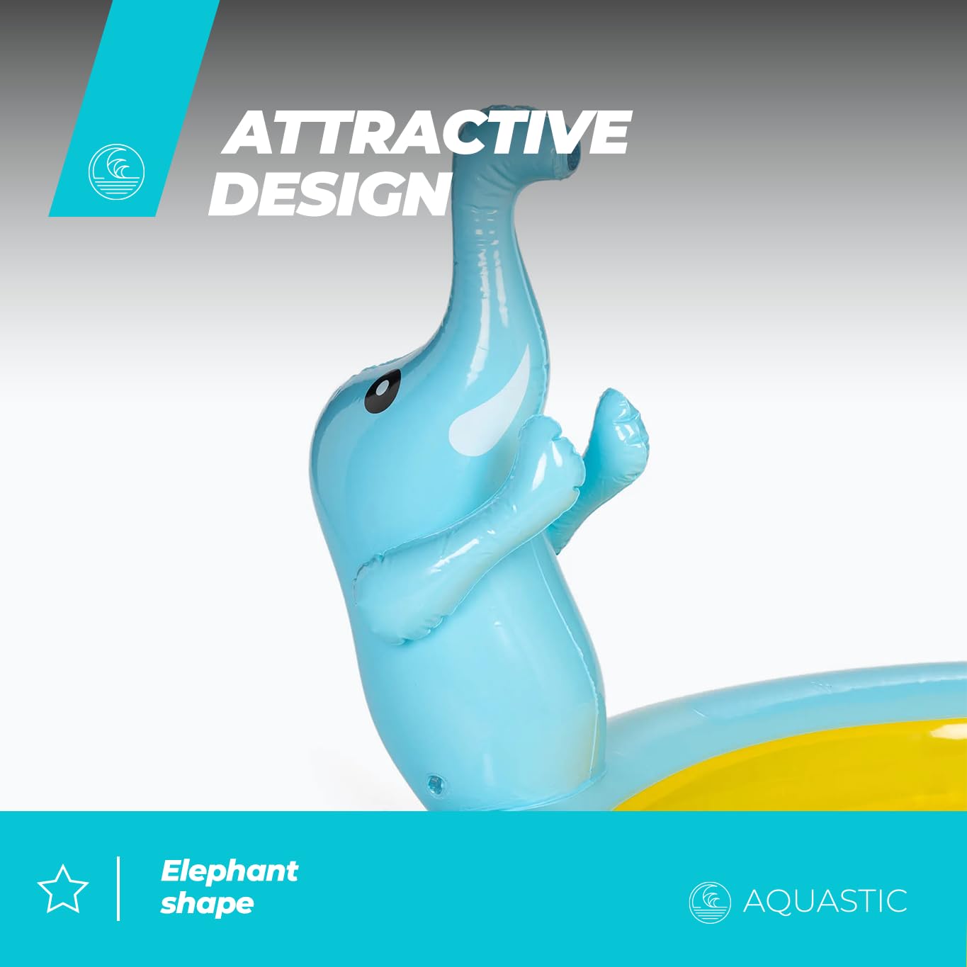 AQUASTIC ASP-180E pataugeoire gonflable éléphant 88L bleue