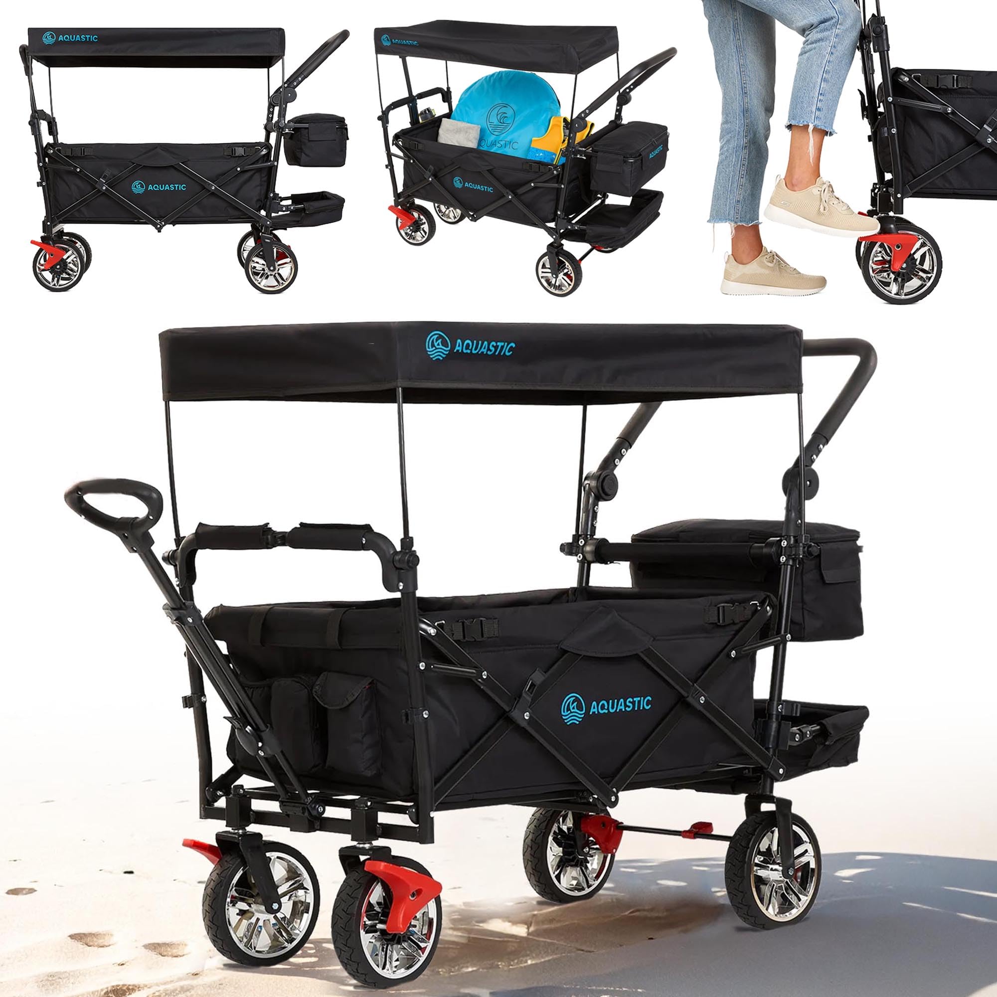 AQUASTIC chariot transport pliant 109 L noir freins