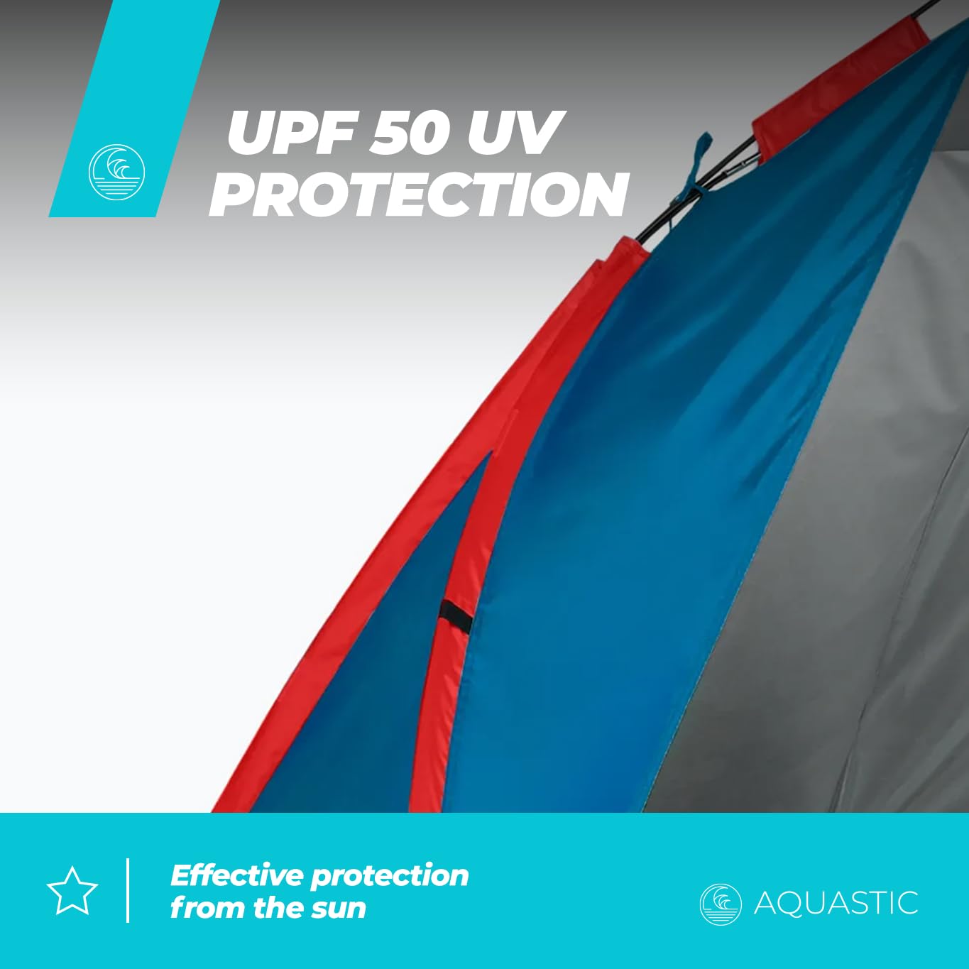 AQUASTIC Concielo tente de plage UPF50 turquoise 120x210