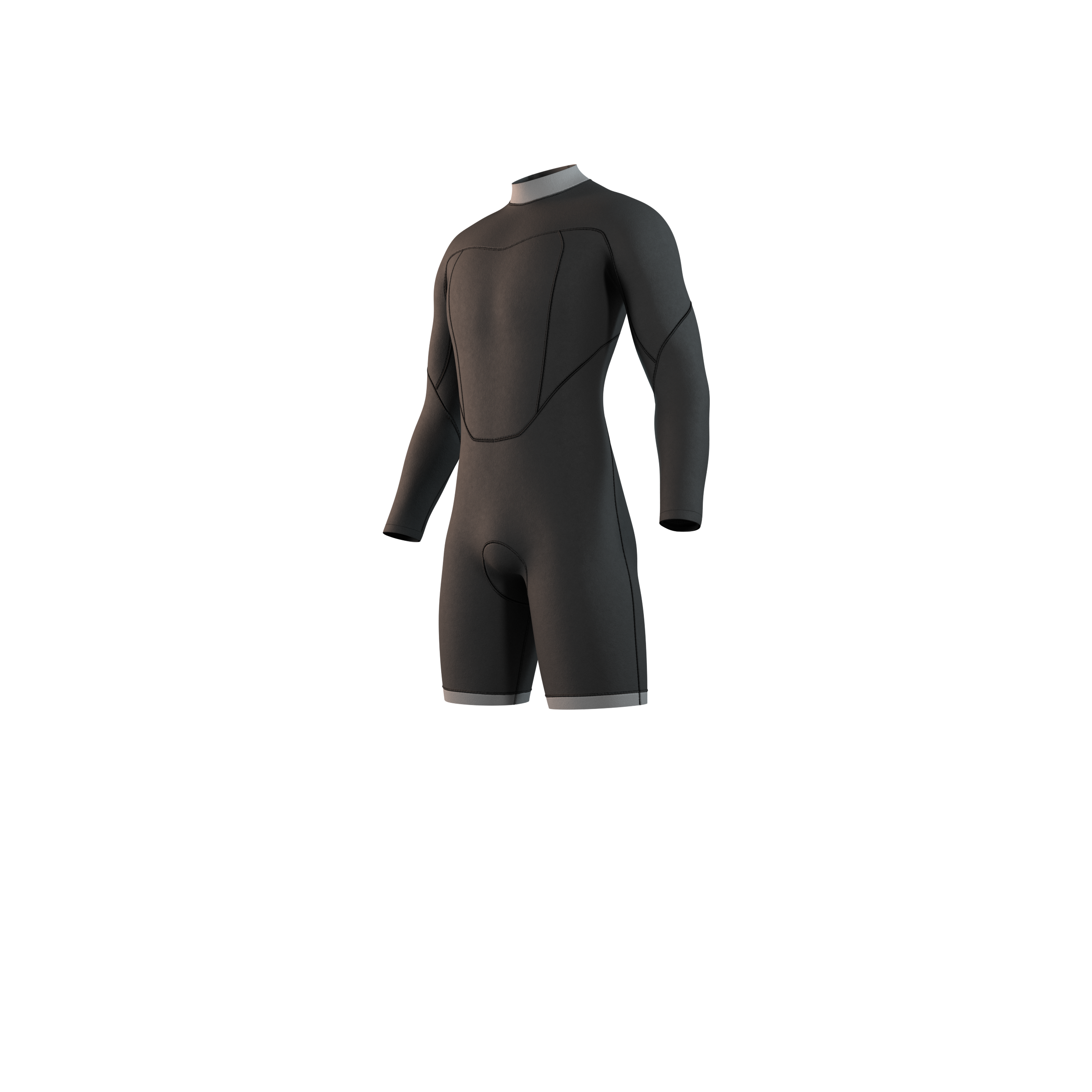 Mystic Brand shorty homme 3/2mm noir zip avant