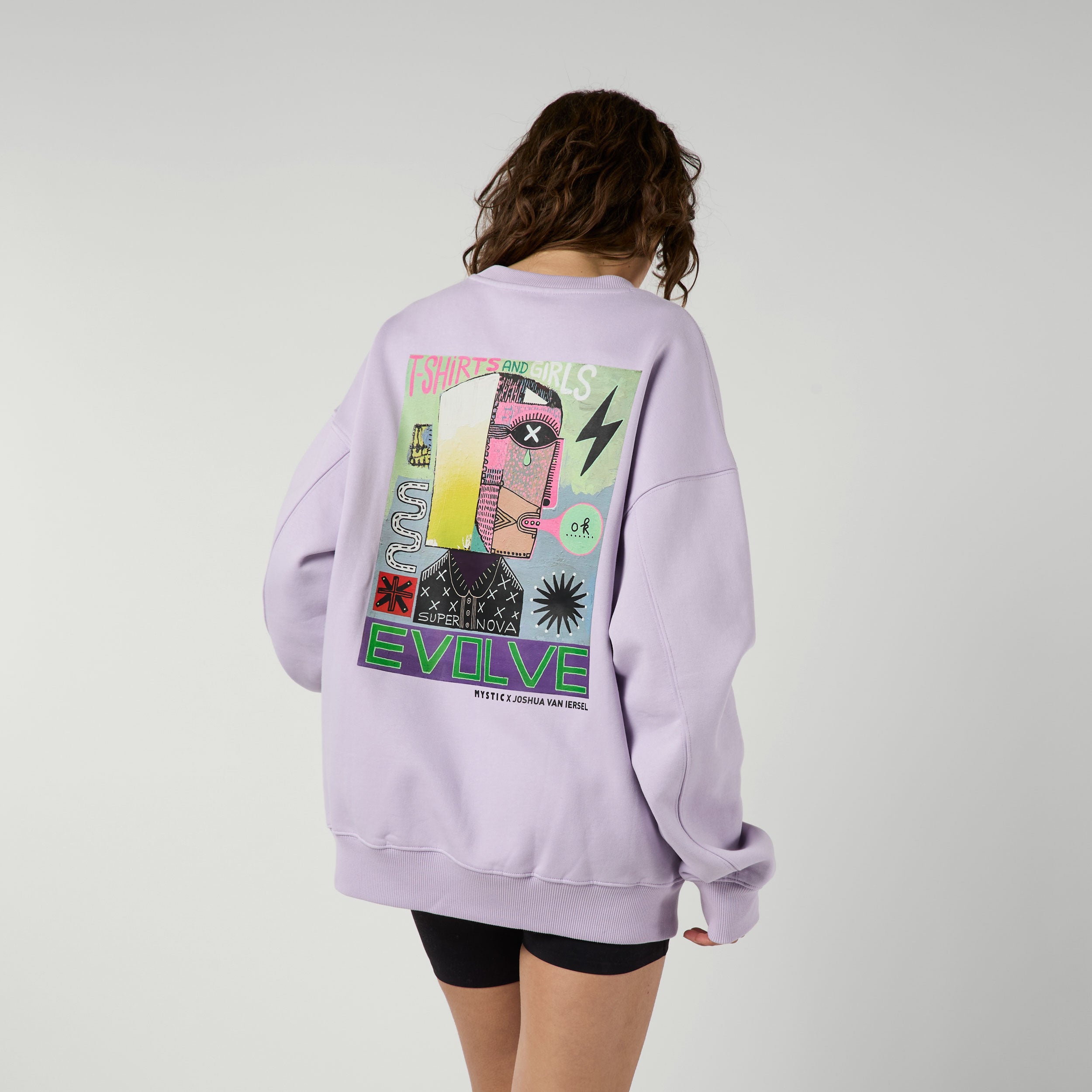 Mystic Groove Crew Sweat coton lilas M