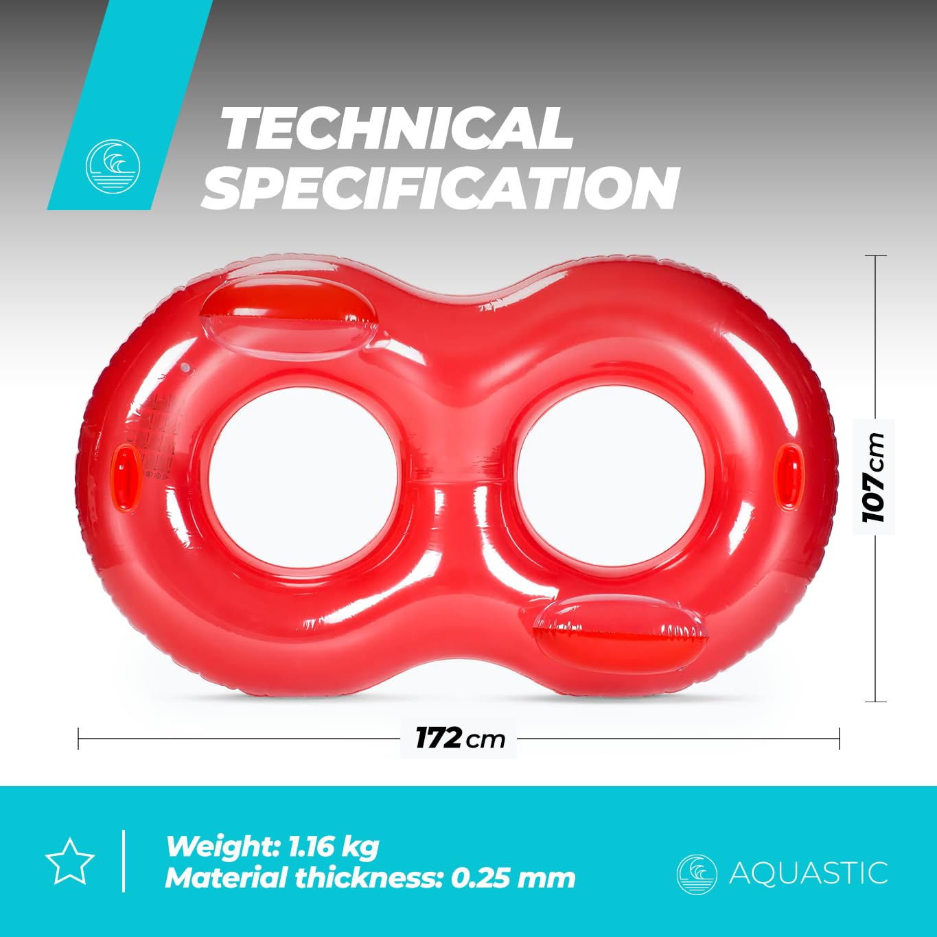 AQUASTIC ASR-175R flotteur gonflable double rouge