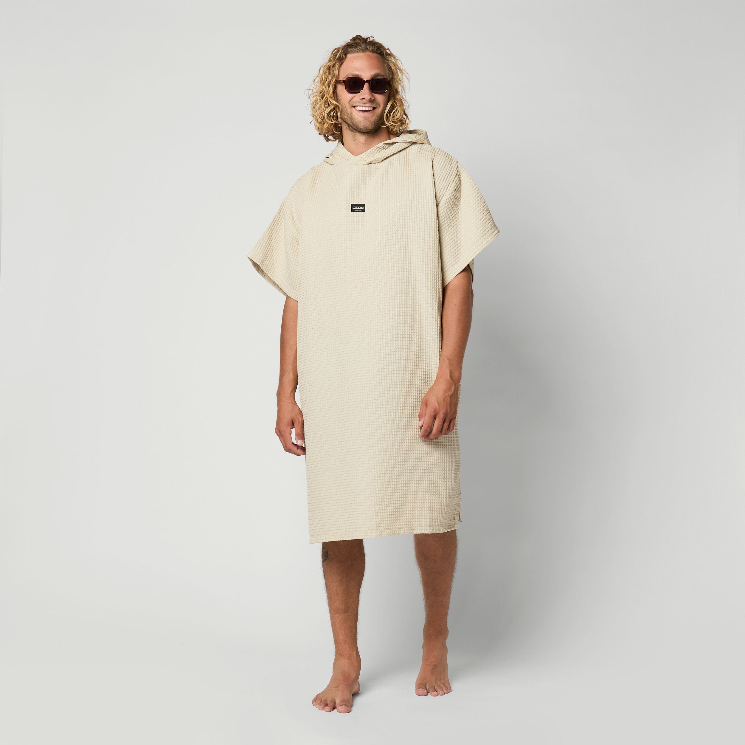 Mystic Waffle poncho surf coton sable séchage rapide