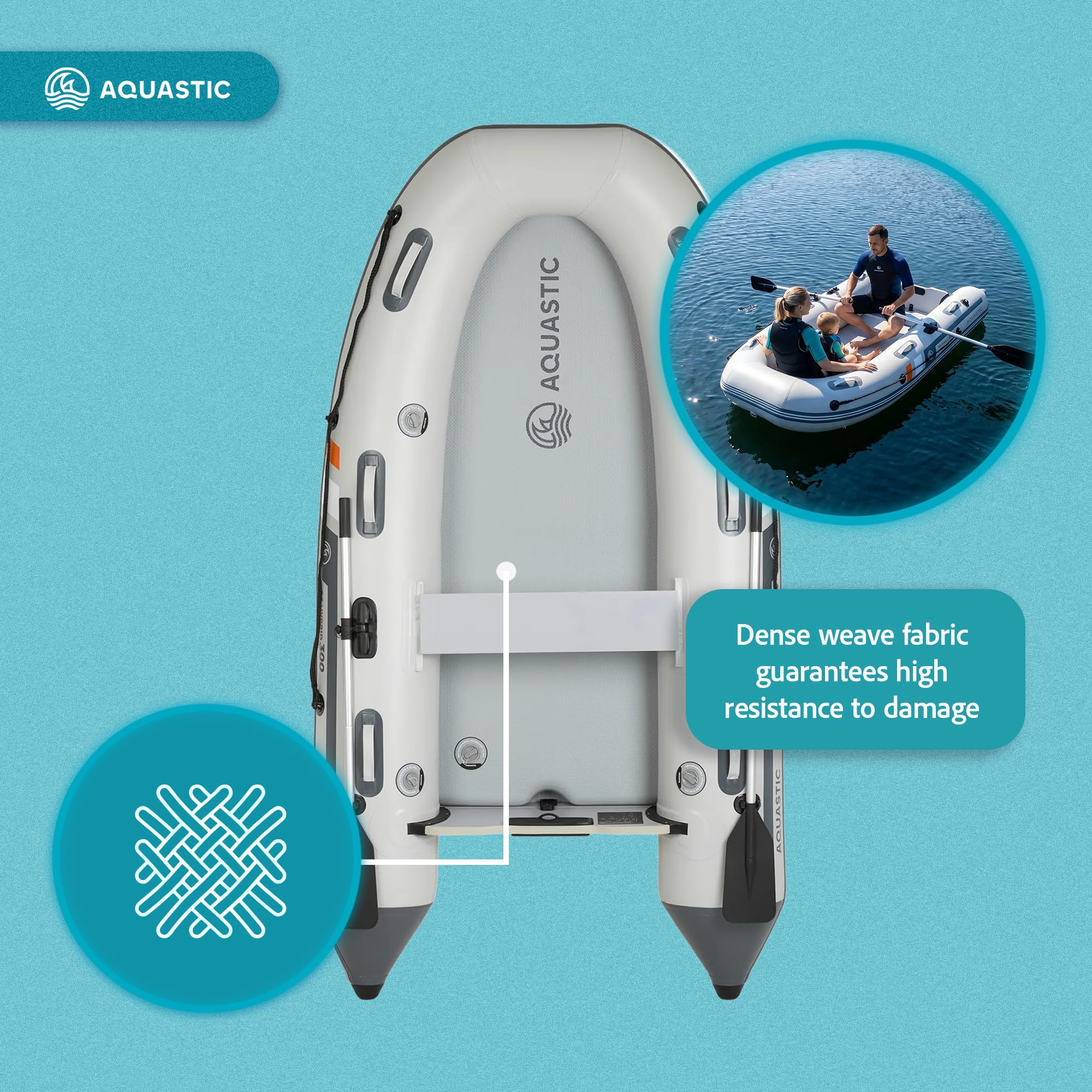 AQUASTIC DS Hybrid bateau gonflable 4 personnes Drop-Stitch