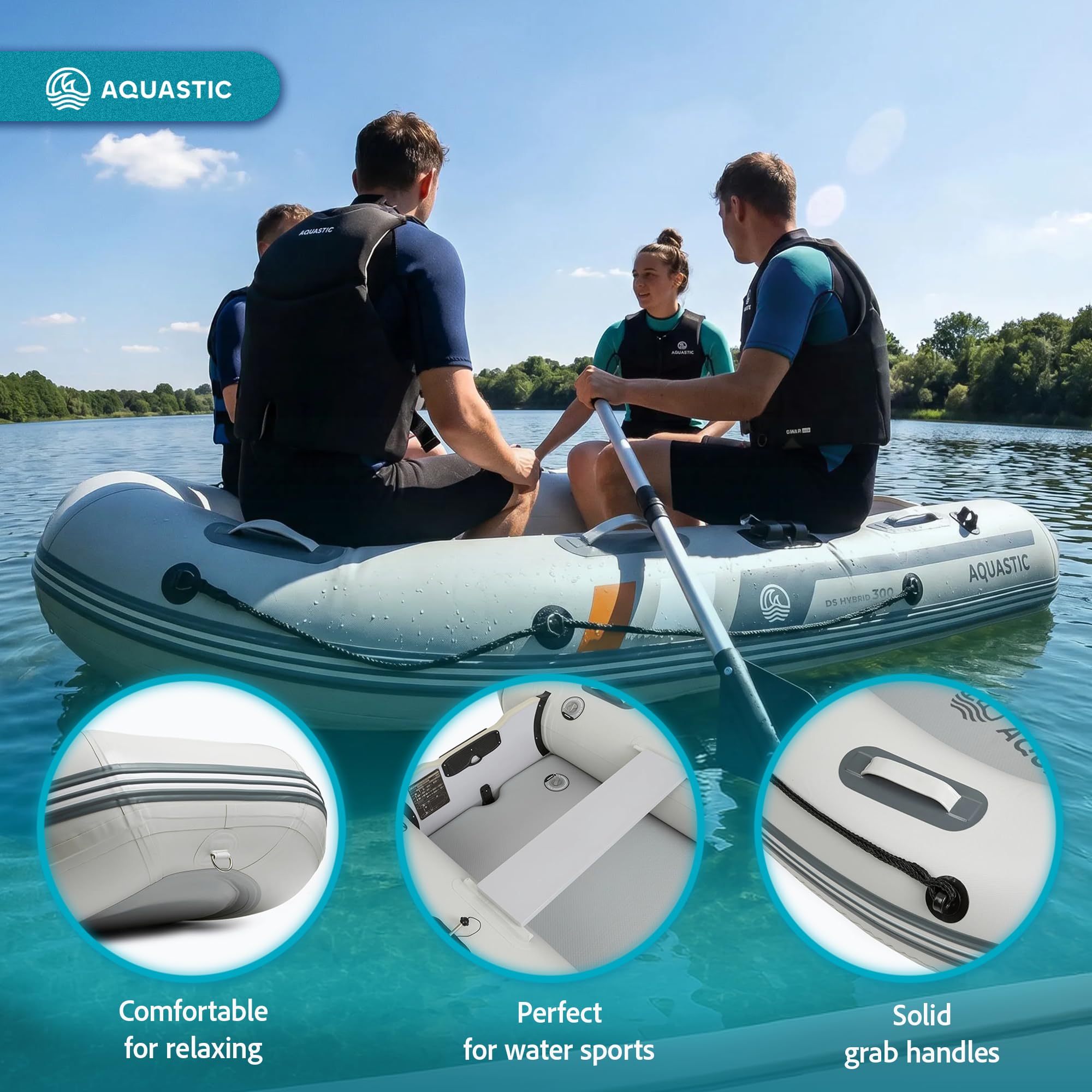 AQUASTIC DS Hybrid bateau gonflable 4 personnes Drop-Stitch