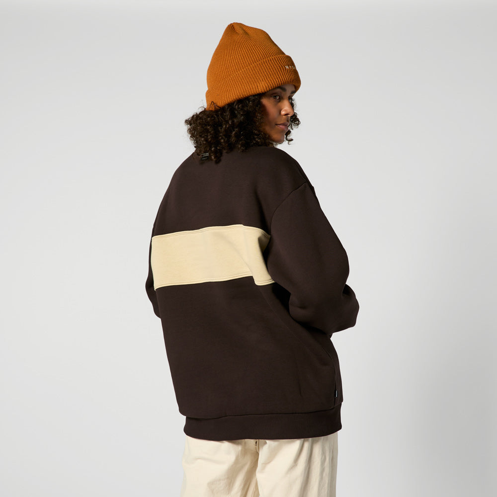 Mystic Slate sweat zippé col montant marron molleton lourd