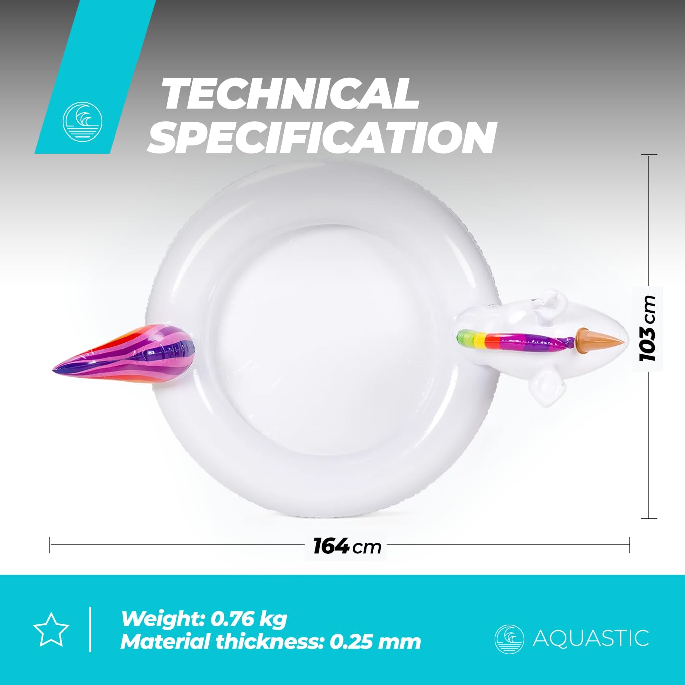 AQUASTIC AKP-164U piscine gonflable licorne 164x103 cm
