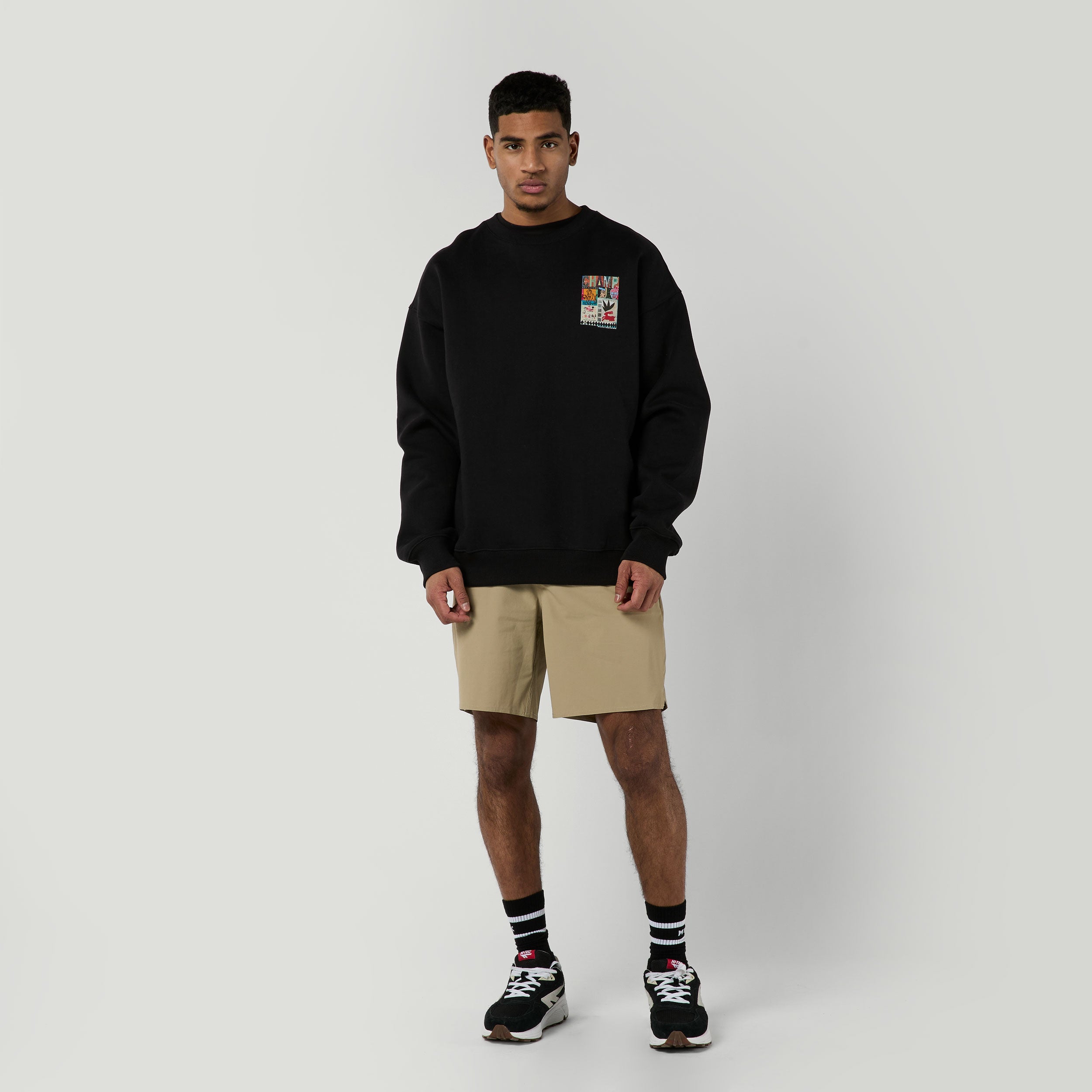 Mystic Funk sweat col rond noir coton