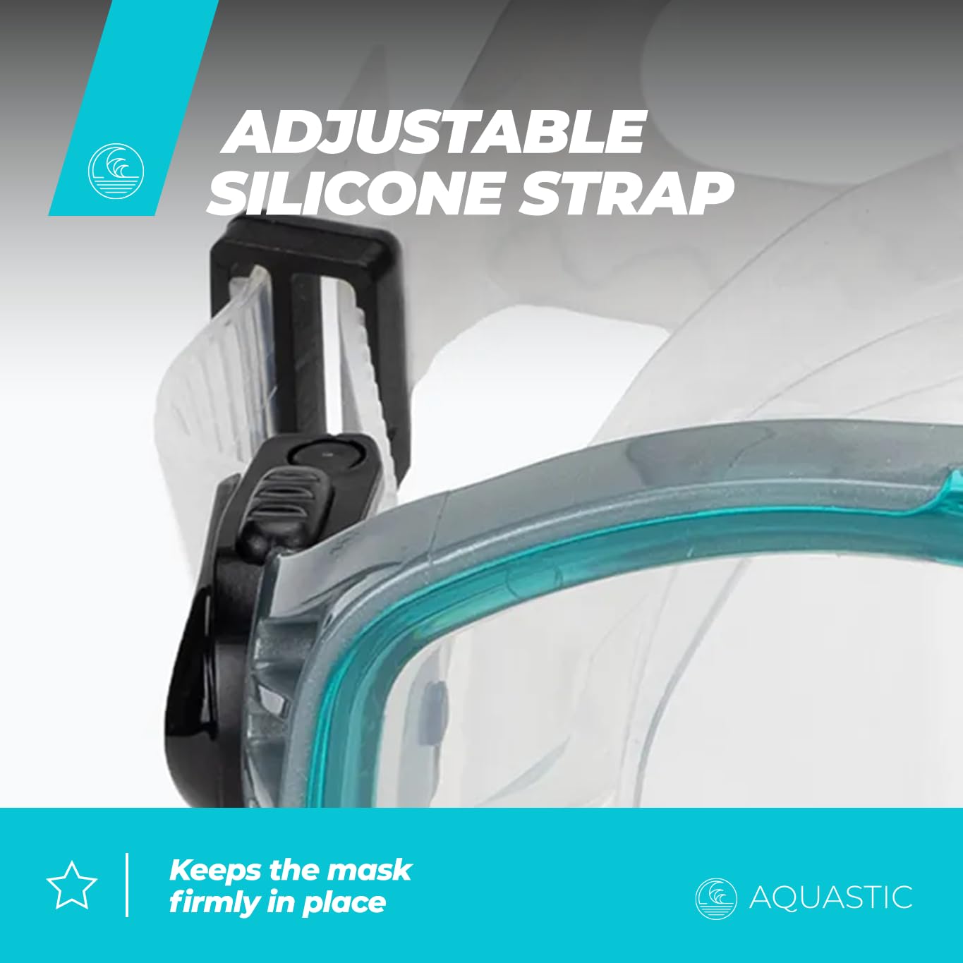 AQUASTIC Jetty masque snorkeling adulte bleu verre trempé