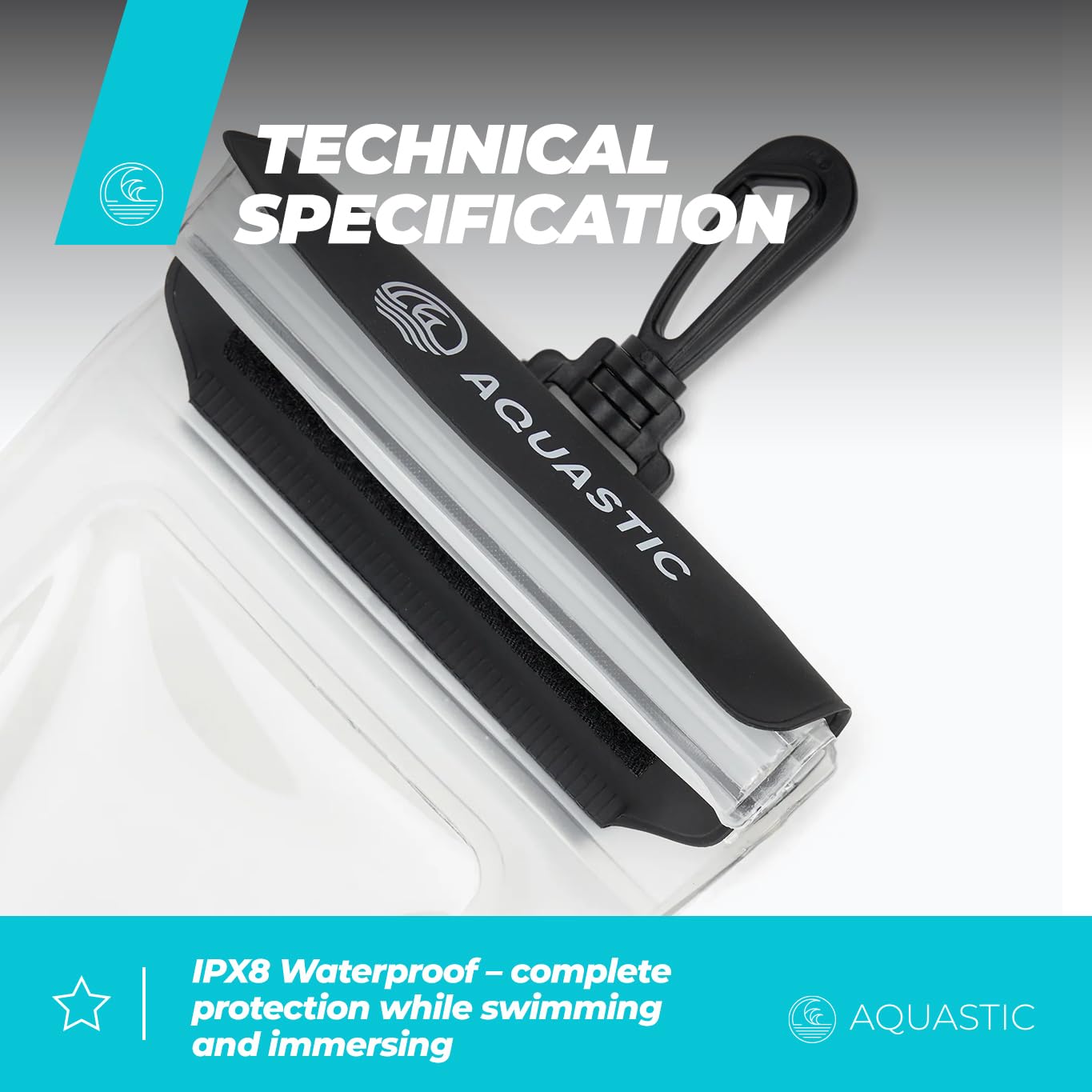 AQUASTIC Étui Étanche Flottant Téléphone IPX8 SUP Kayak