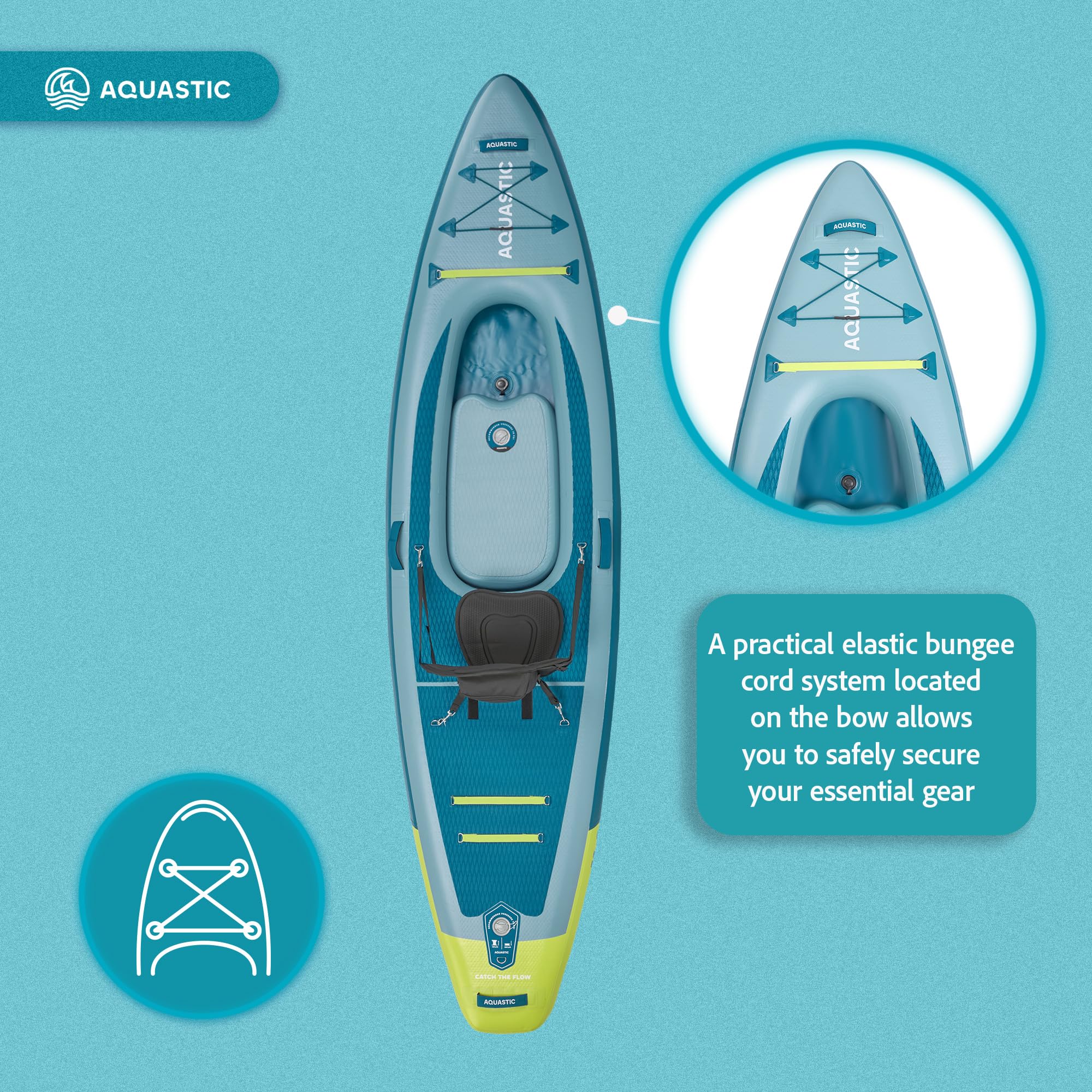 AQUASTIC Raglan 11'2 paddle kayak gonflable avec siège