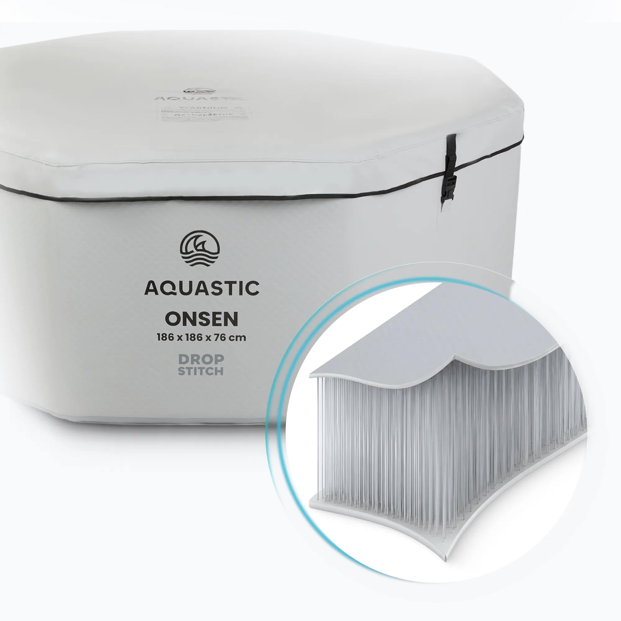 AQUASTIC ONSEN bain de glace gonflable 1400 L 186 cm Drop Stitch