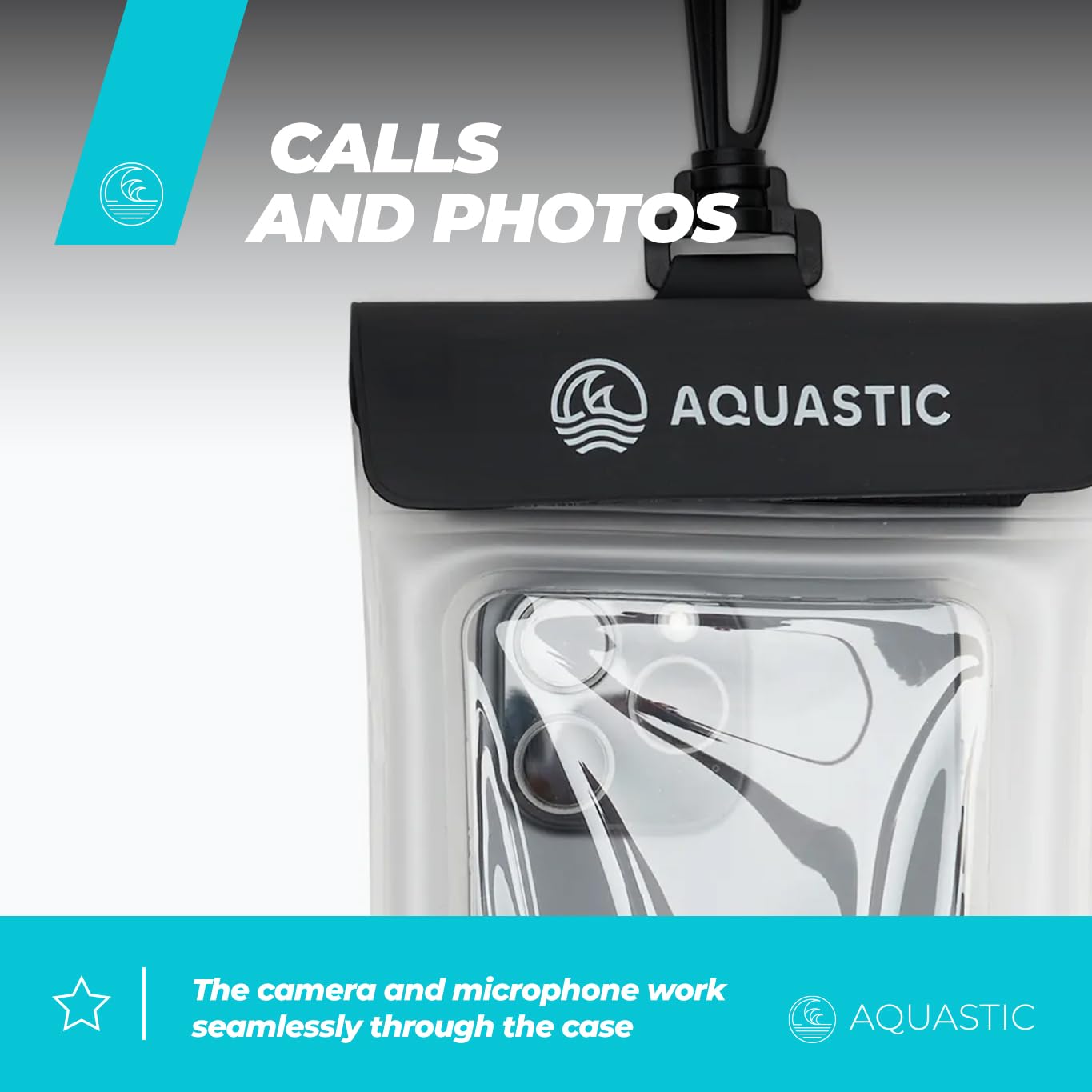 AQUASTIC Étui Étanche Flottant Téléphone IPX8 SUP Kayak