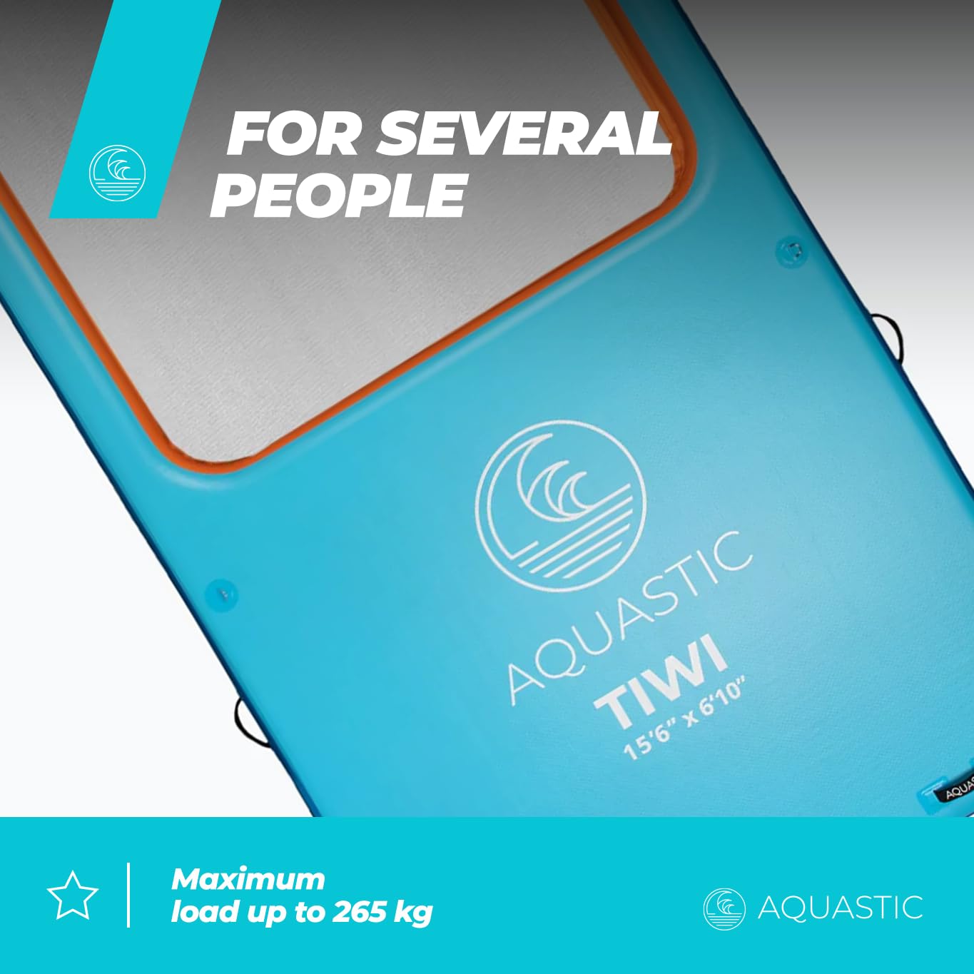 AQUASTIC Tiwi 15'6 Plateforme Gonflable Mer 477x210 cm 265 kg