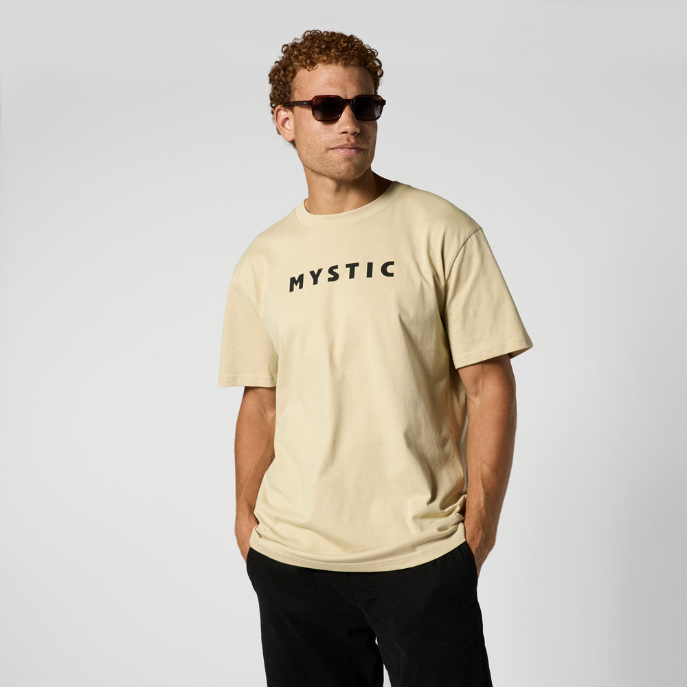 Mystic Brand Tee t-shirt jersey blanc cassé logo poitrine