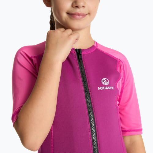 AQUASTIC Wavey combinaison néoprène enfant shorty 1,5 mm rose