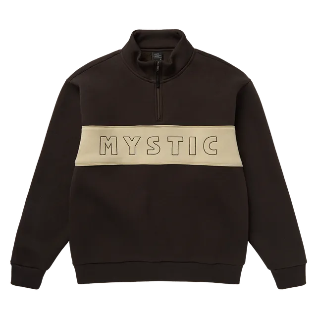 Mystic Slate sweat zippé col montant marron molleton lourd