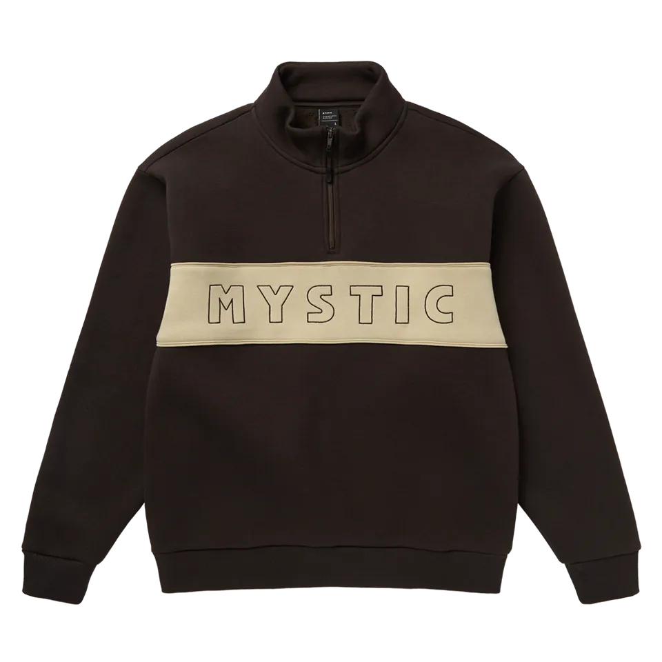 Mystic Slate sweat zippé col montant marron molleton lourd
