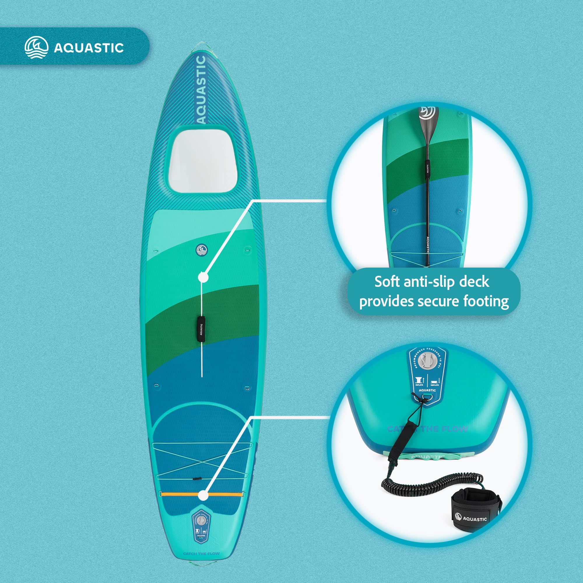 AQUASTIC Vista 11'2 Stand Up Paddle Gonflable 340x89 cm 150 kg