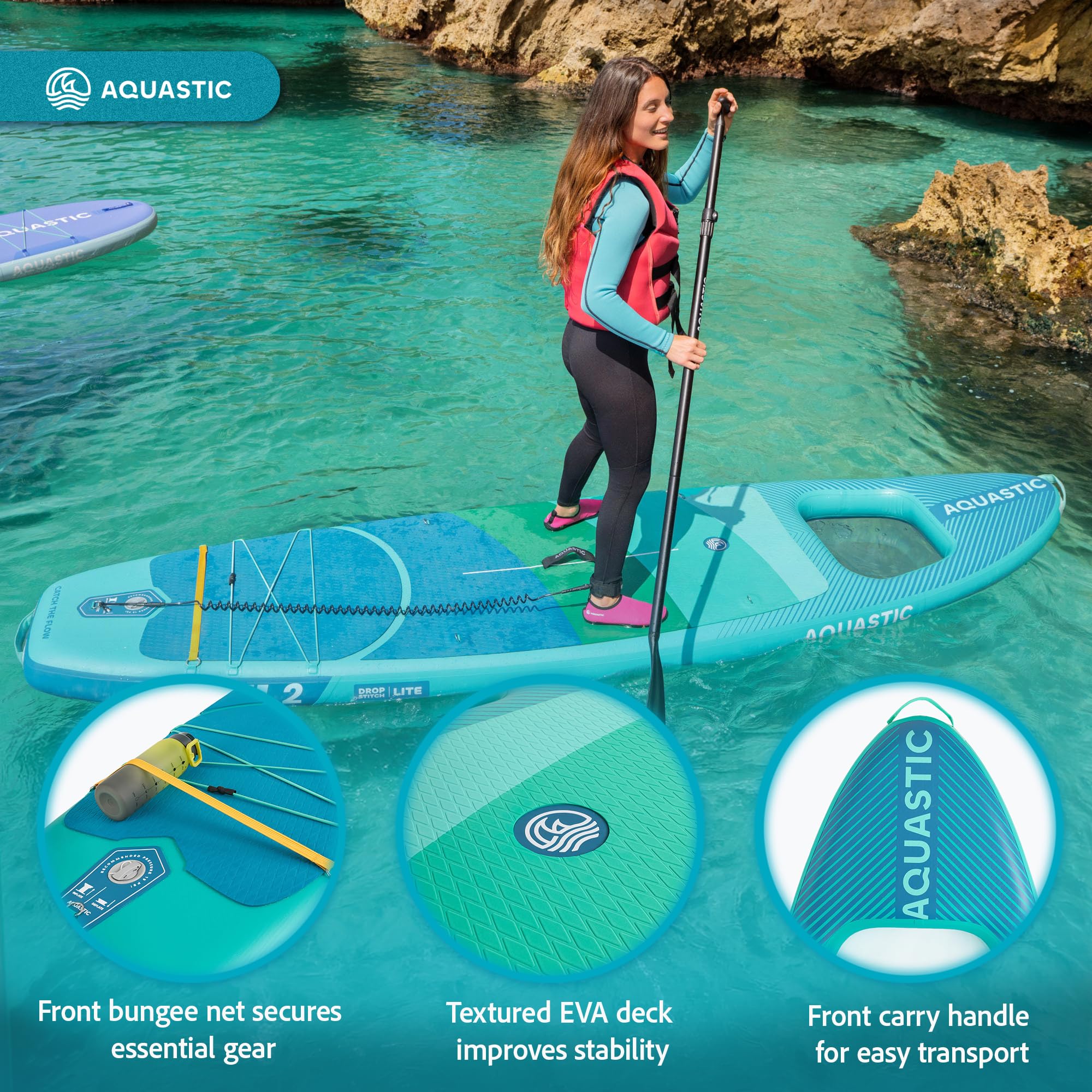 AQUASTIC Vista 11'2 Stand Up Paddle Gonflable 340x89 cm 150 kg
