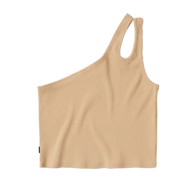 Mystic Evoke top femme asymétrique noir côtelé