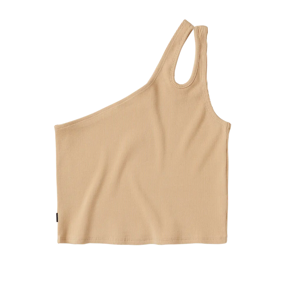 Mystic Evoke top femme asymétrique noir côtelé