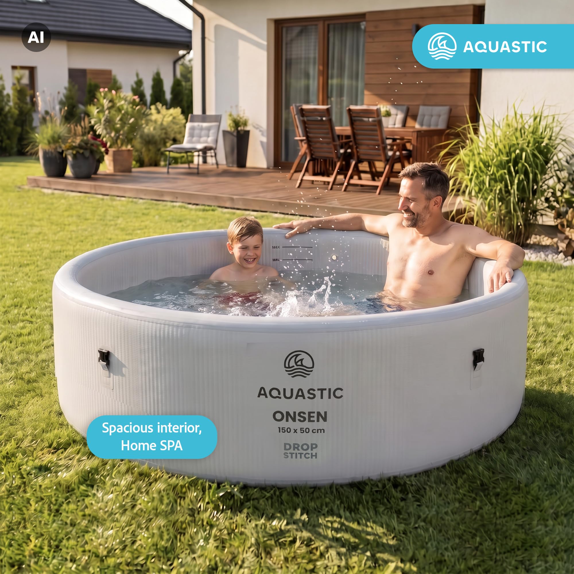 AQUASTIC ONSEN bain de glace gonflable 700 L 150x50 cm Drop Stitch
